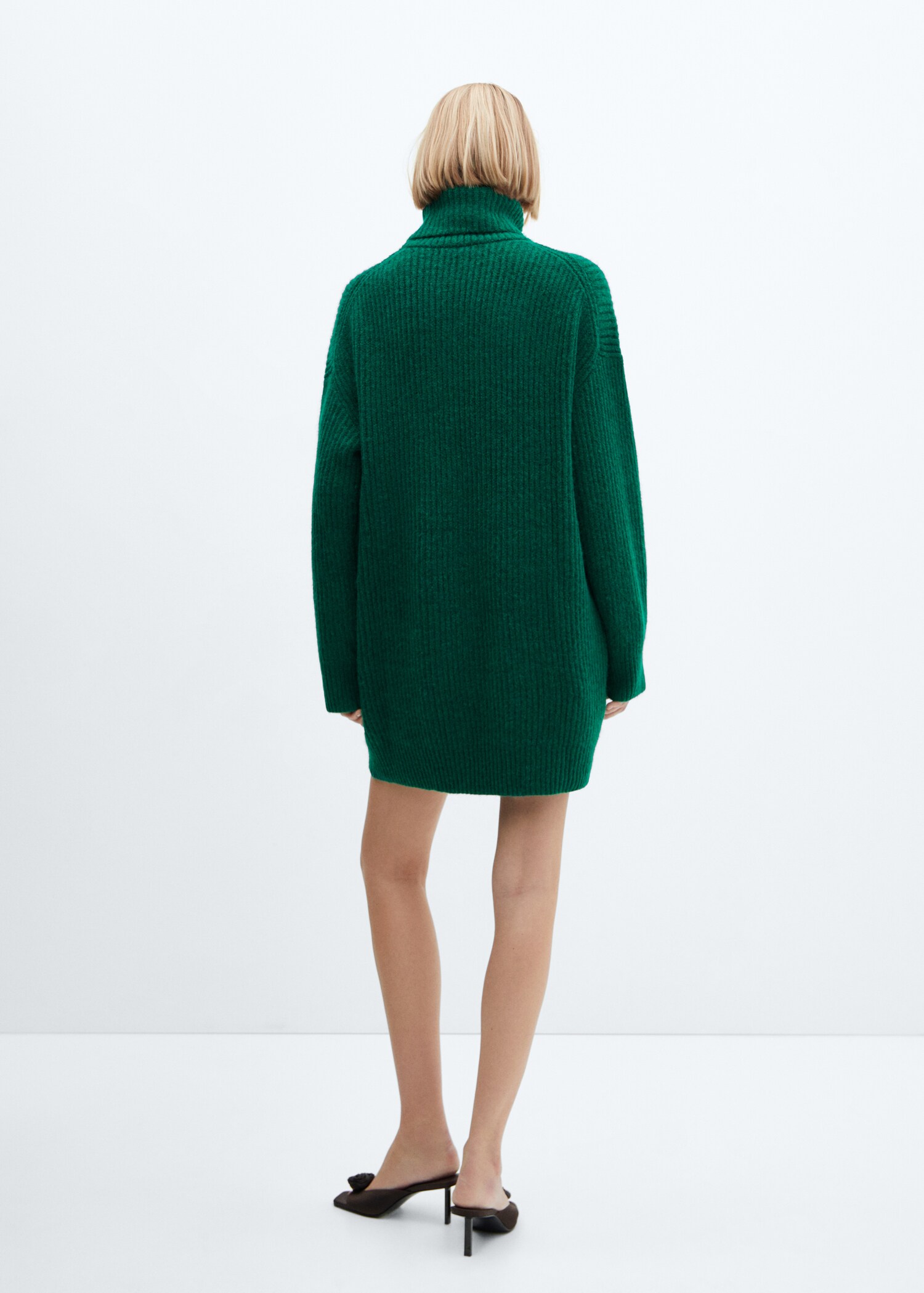 Robe maille côtelée col roulé - Verso de l’article