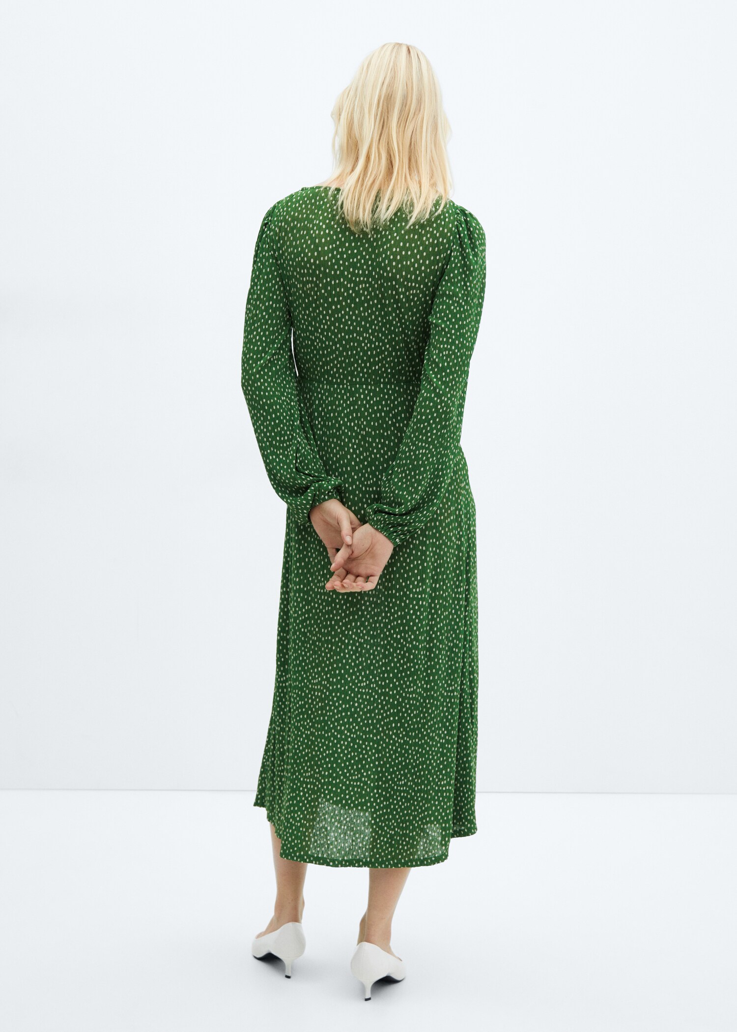 Vestido midi topos - Reverso del artículo