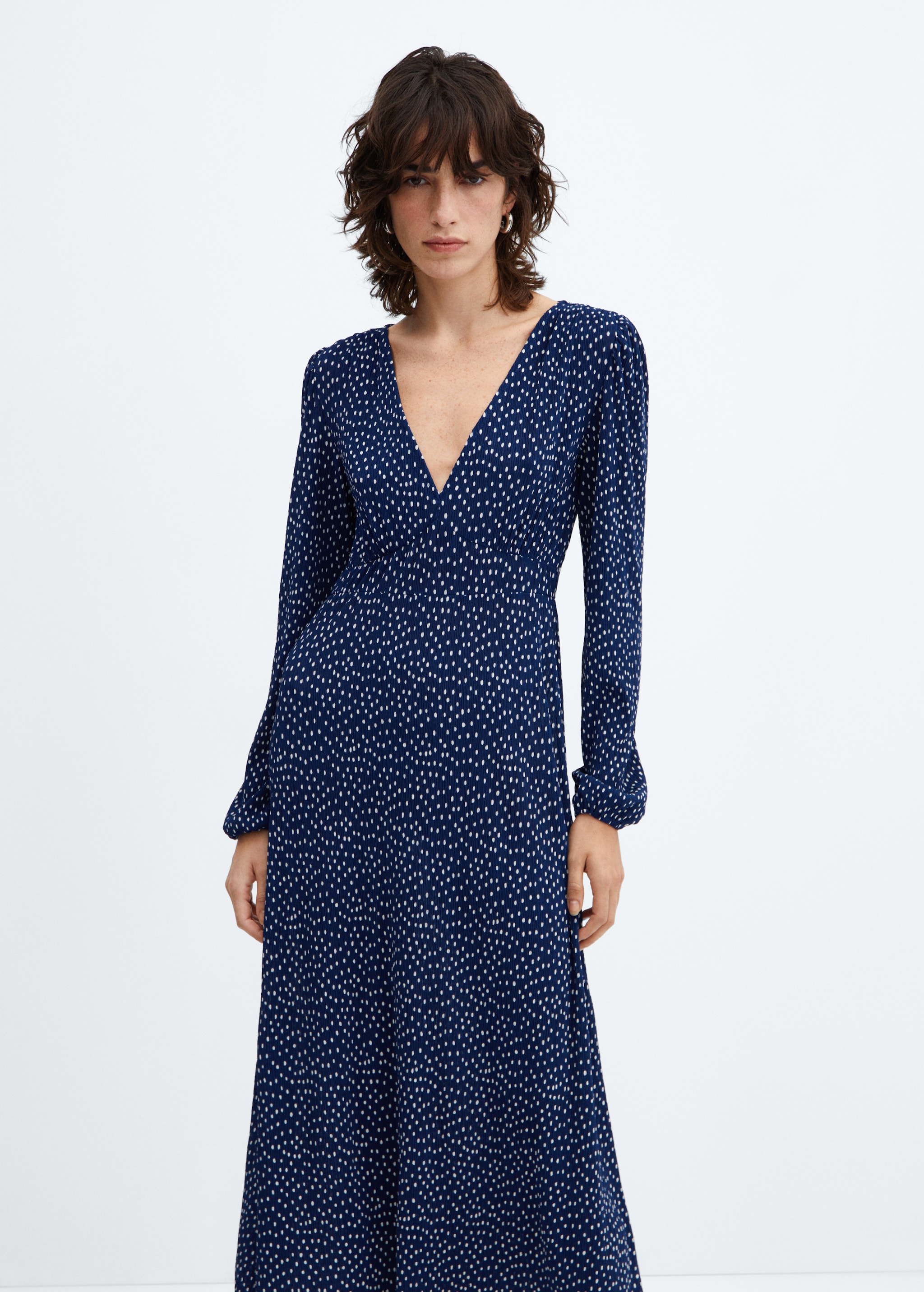 Polka-dot midi dress