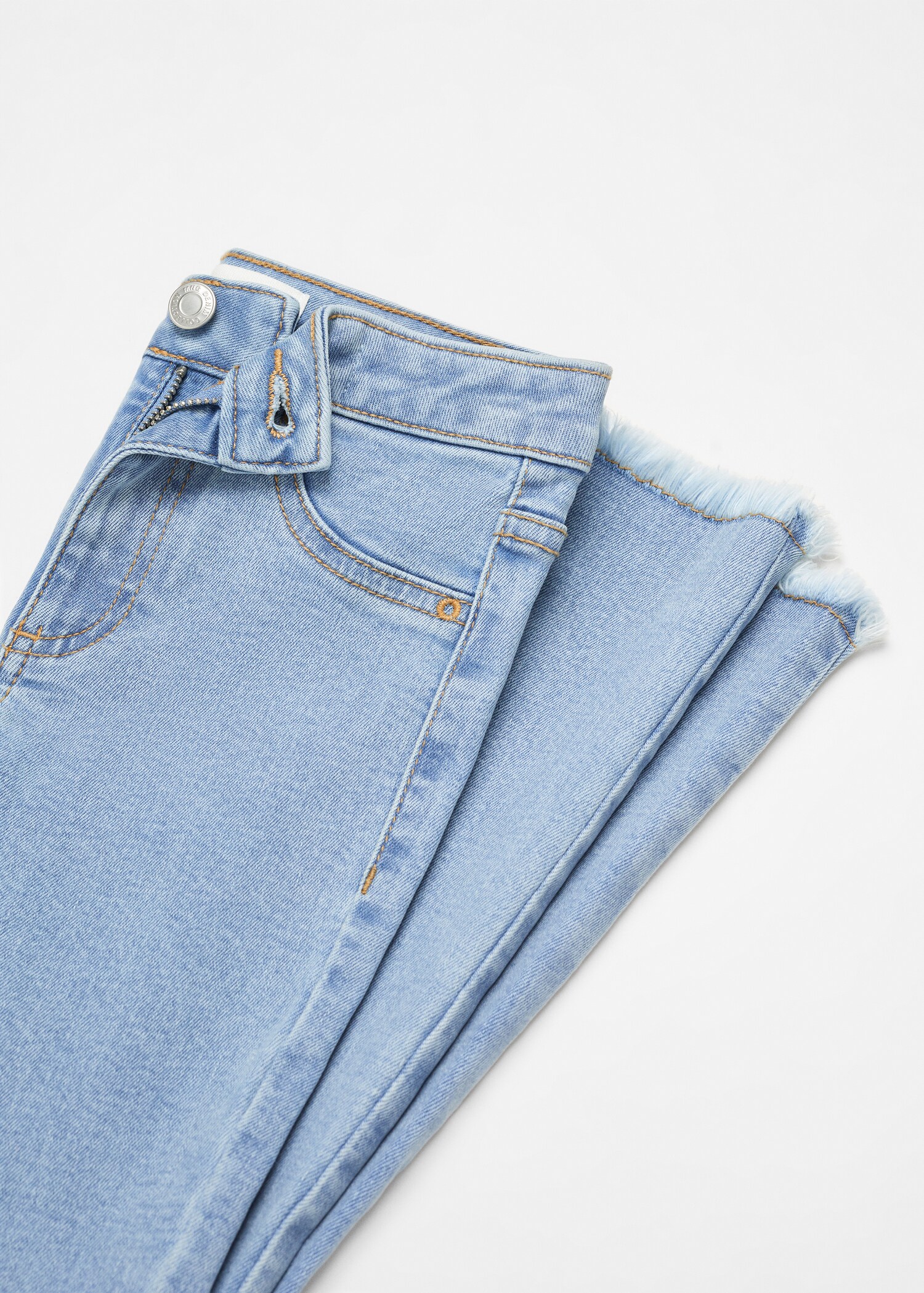Jeans hlače Flare kroja s pohabanim rubom - Detalji artikla 8