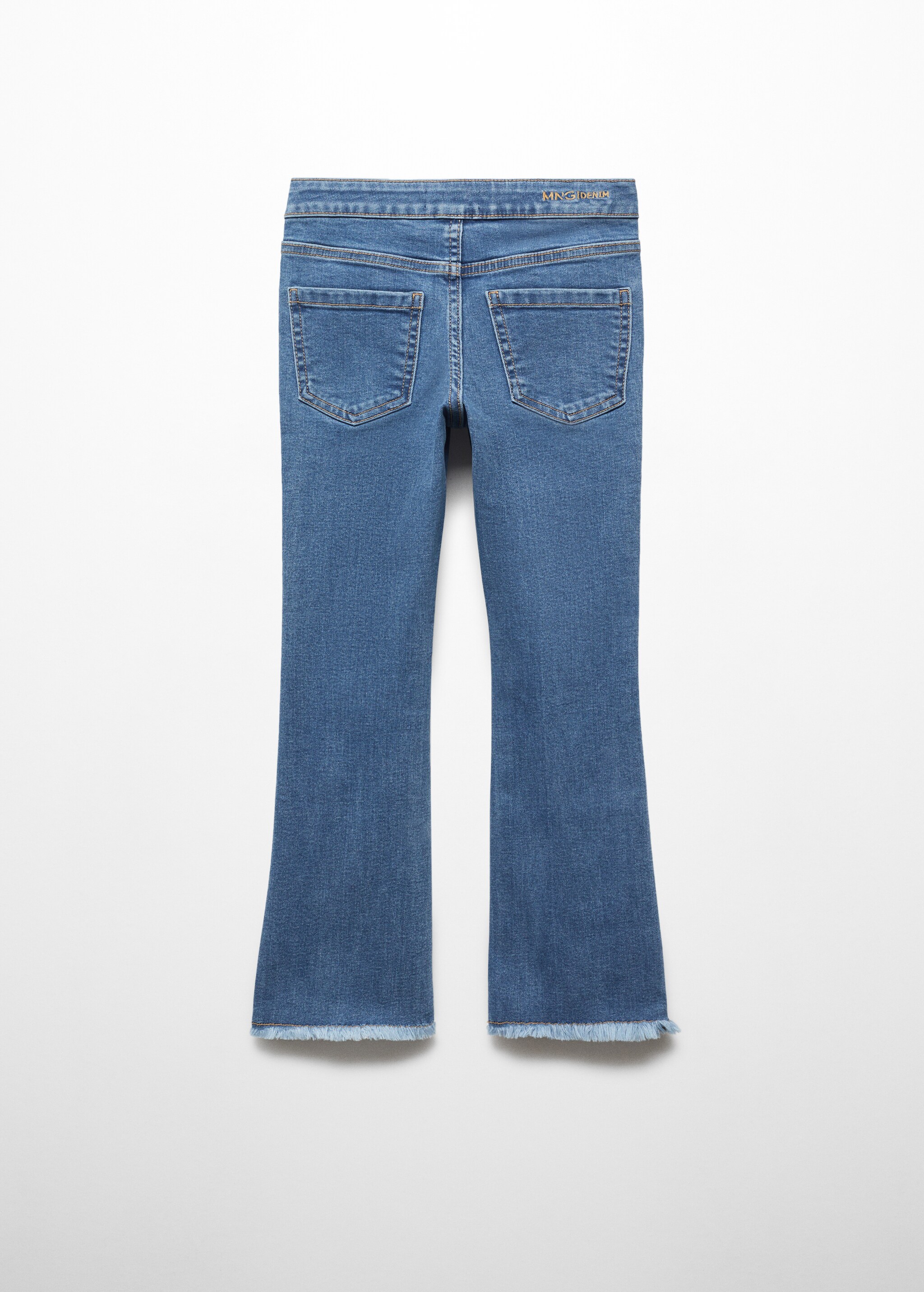 Frayed finish flare jeans - Reverse of the article