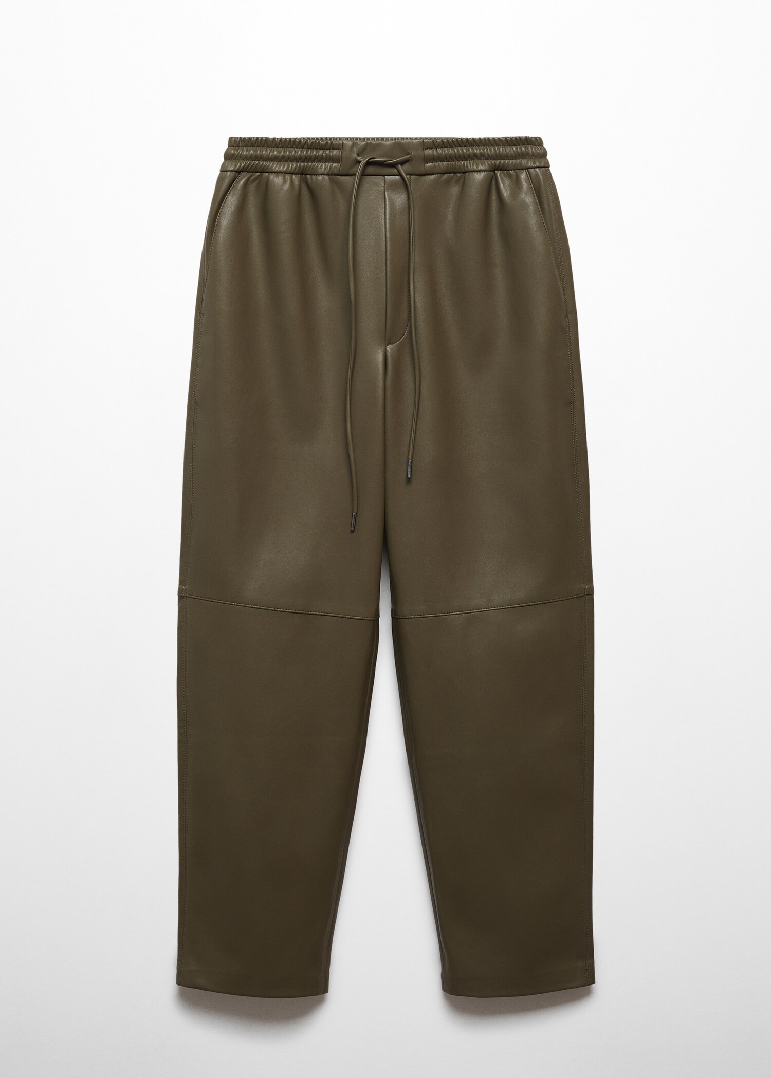 Leather-effect elastic waist trousers - Article without model
