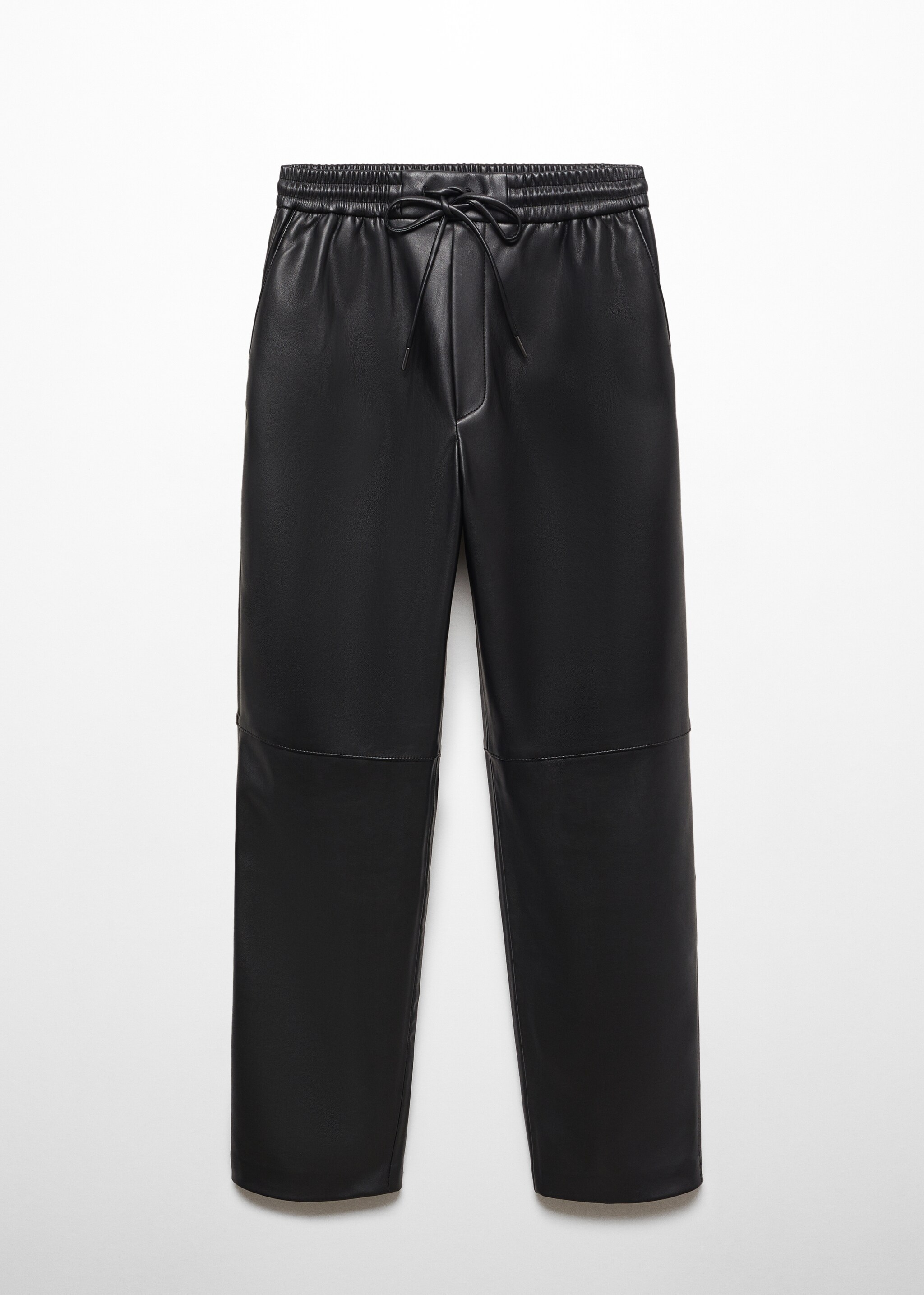 Leather-effect elastic waist trousers - Article without model