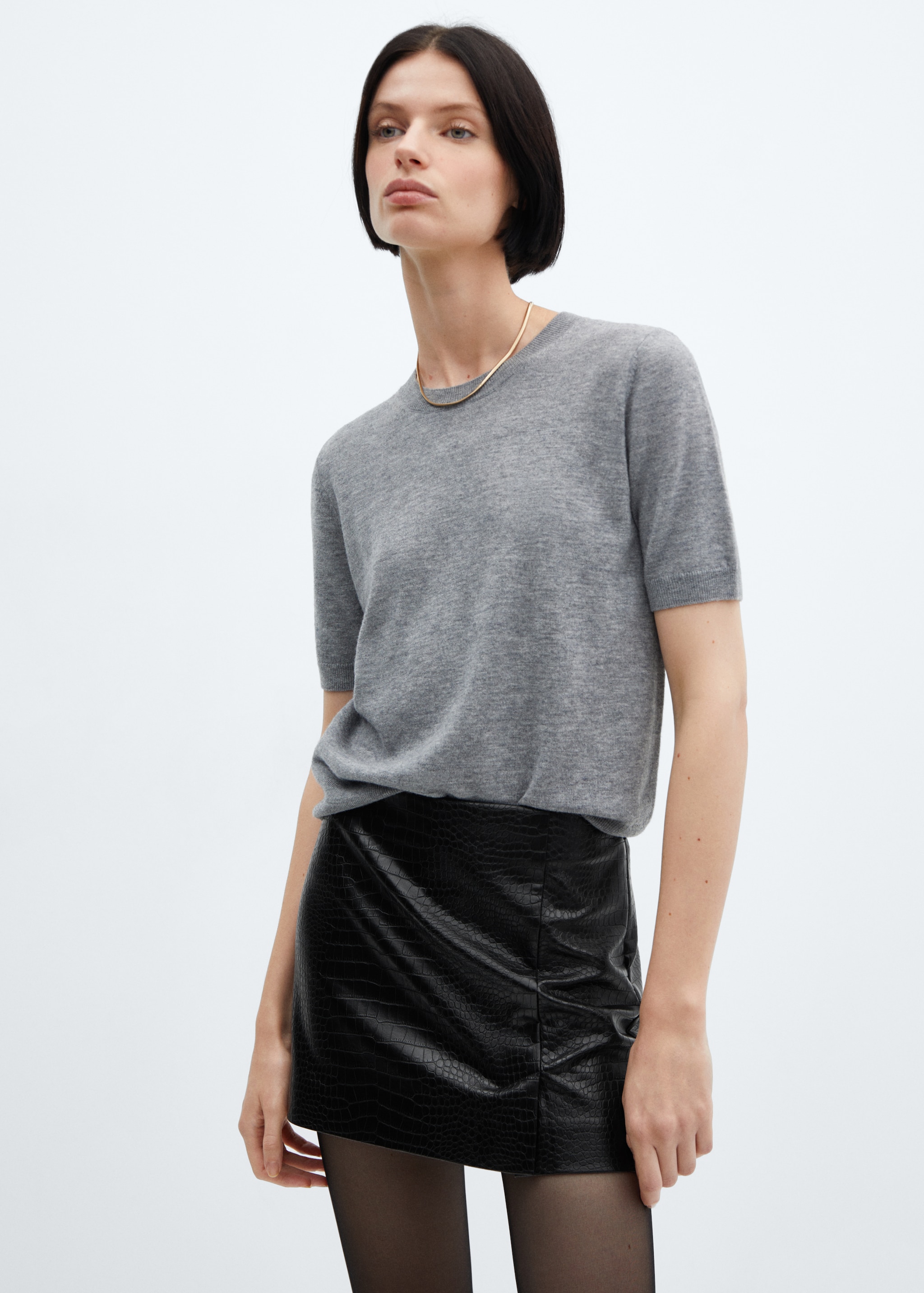 Animal print effect mini skirt