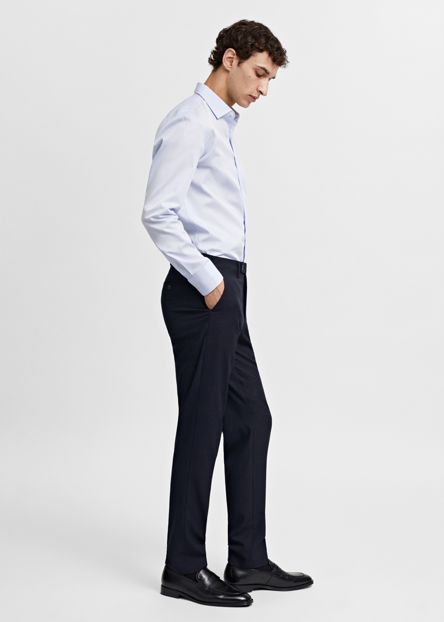 Slim-fit cotton poplin suit shirt - Details of the article 2