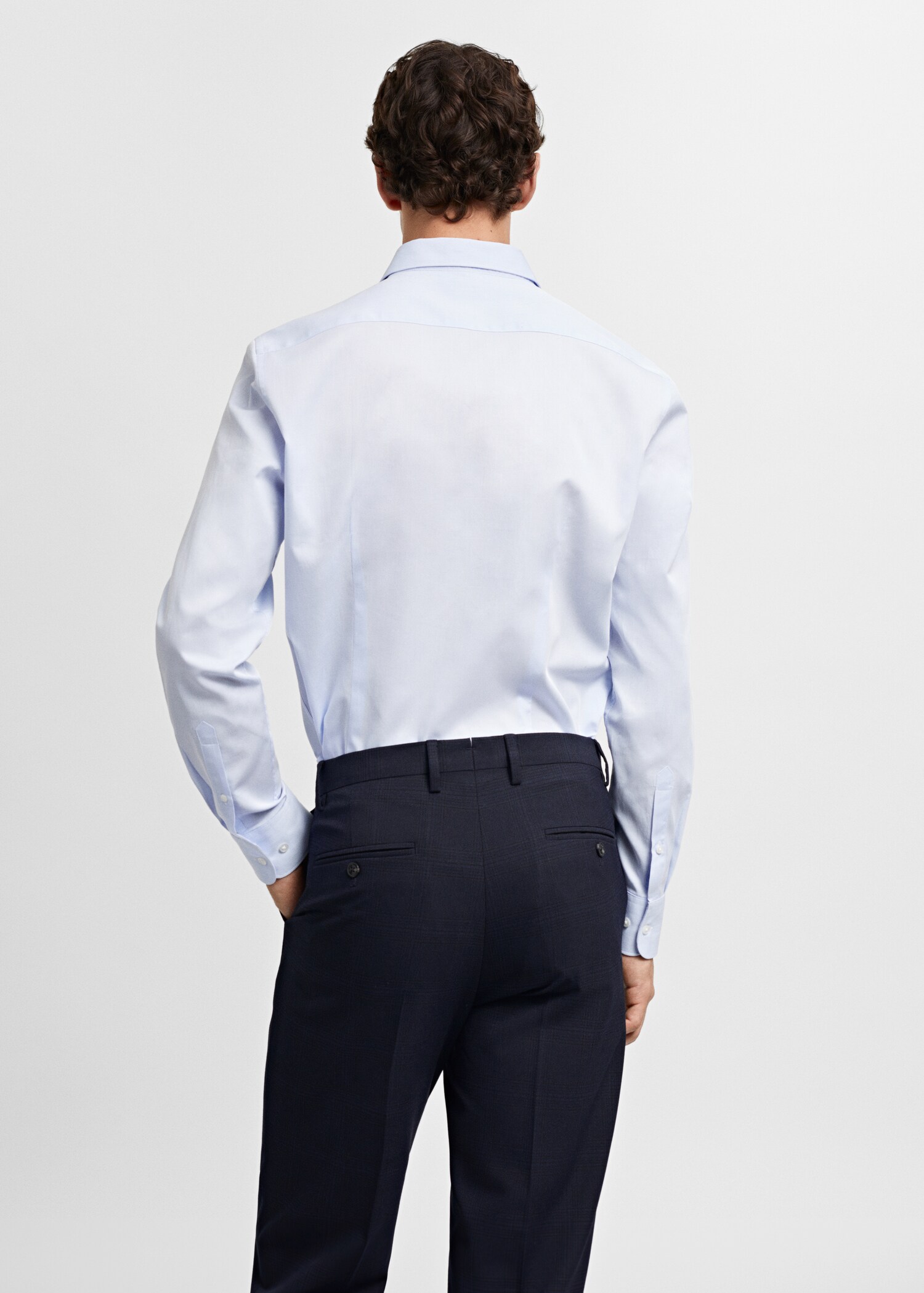Slim-fit cotton poplin suit shirt - Reverse of the article