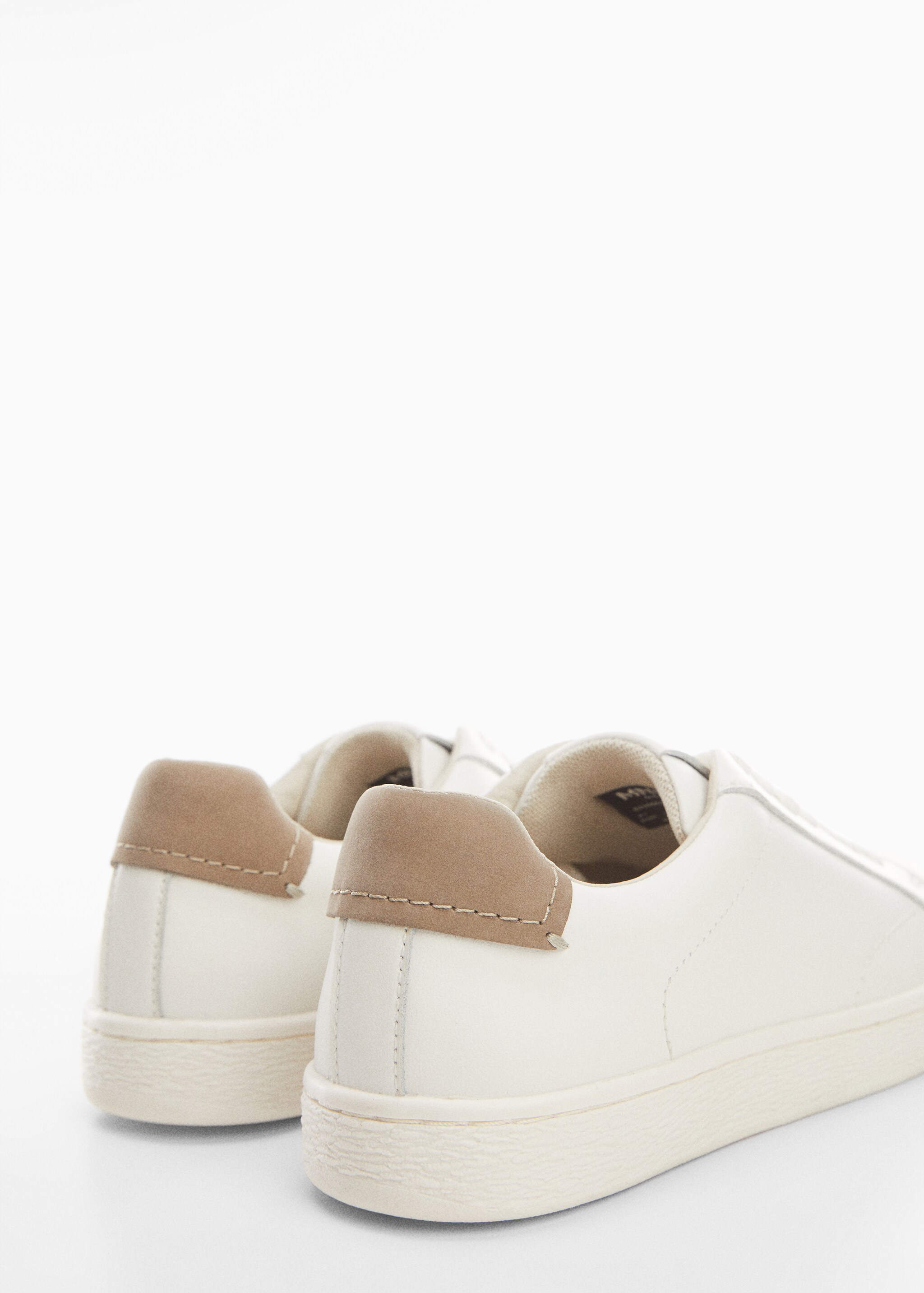 Contrasting panel leather sneakers - Details of the article 1