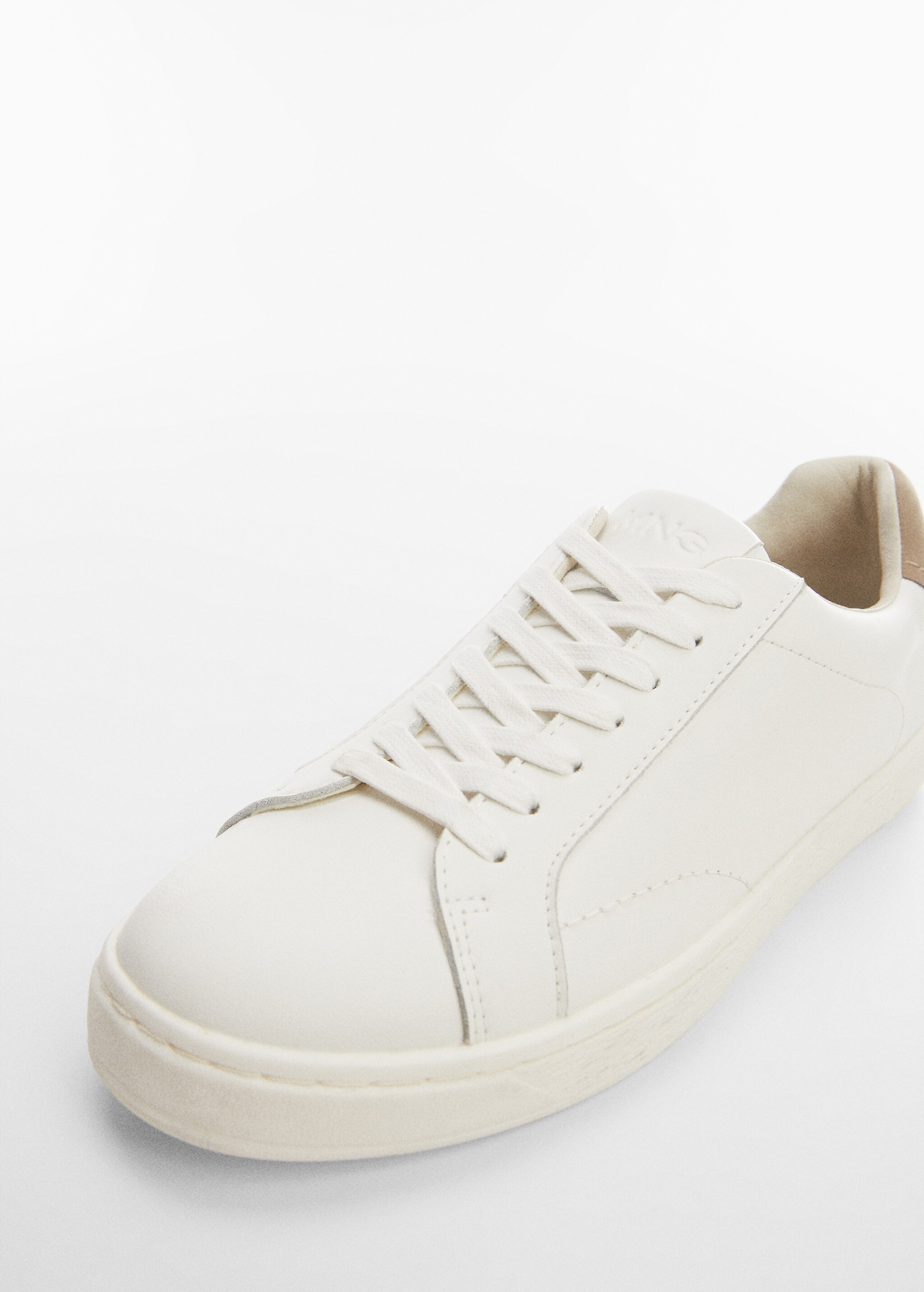 Contrasting panel leather sneakers - Details of the article 2