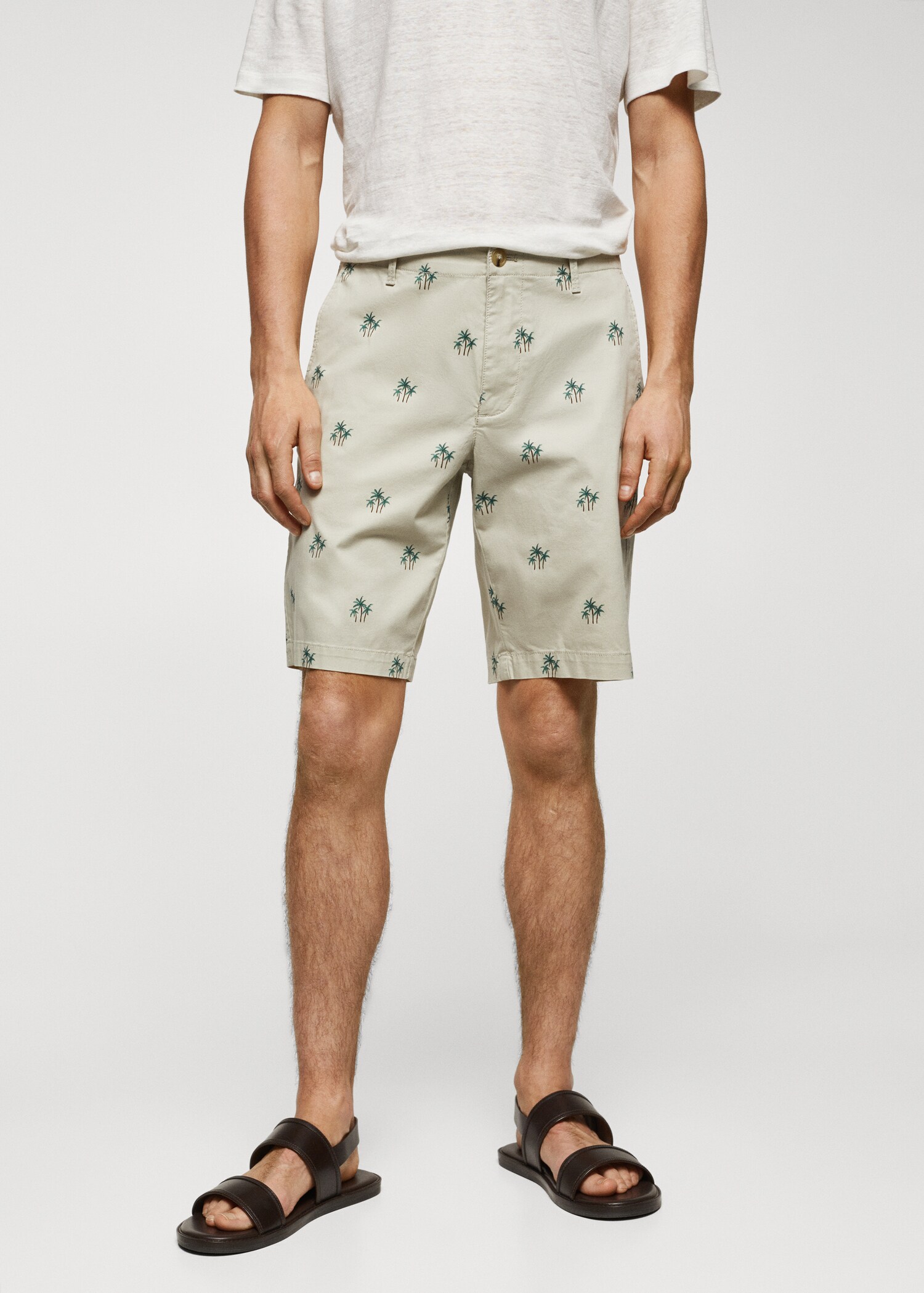 Printed cotton bermuda shorts - เครื่องบินขนาดกลาง