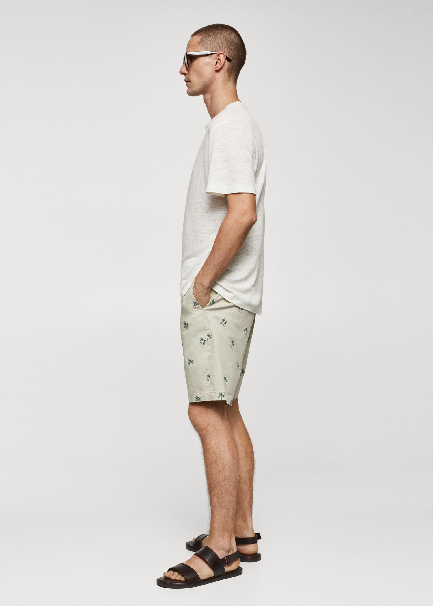 Printed cotton bermuda shorts Men MANGO Georgia