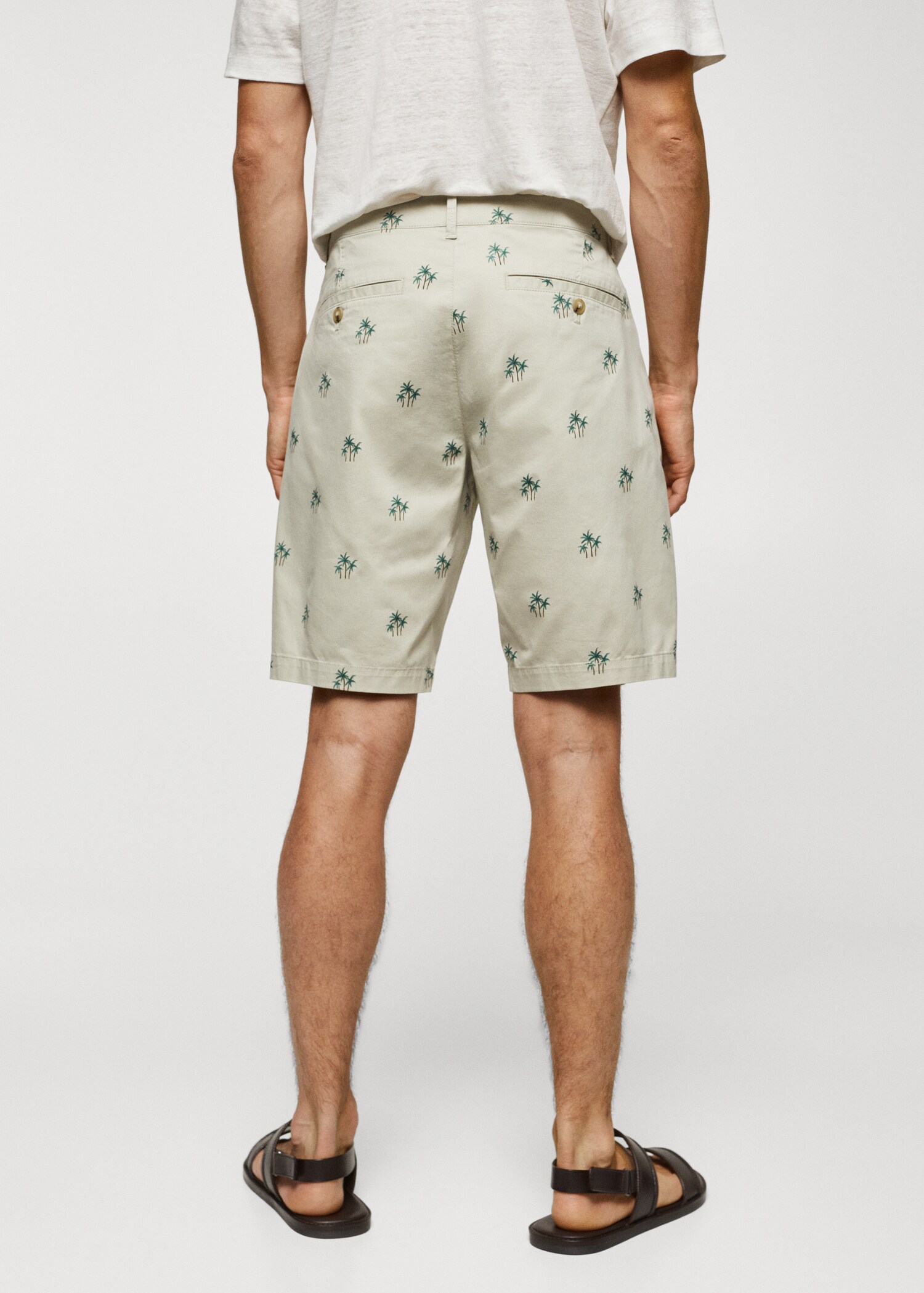 Printed cotton bermuda shorts - ด้านหลังของสินค้า