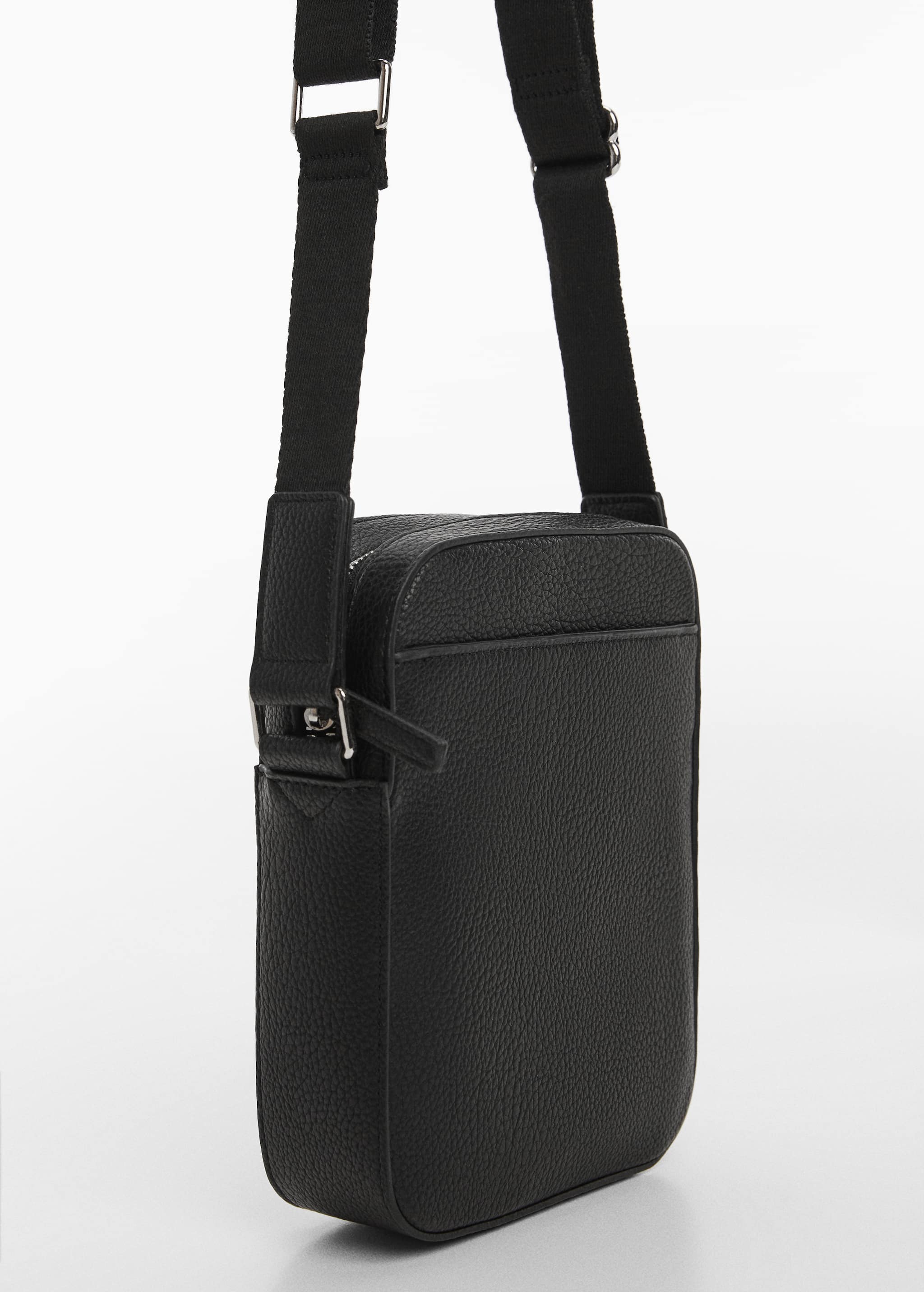 Leather-effect shoulder bag - Medium plane