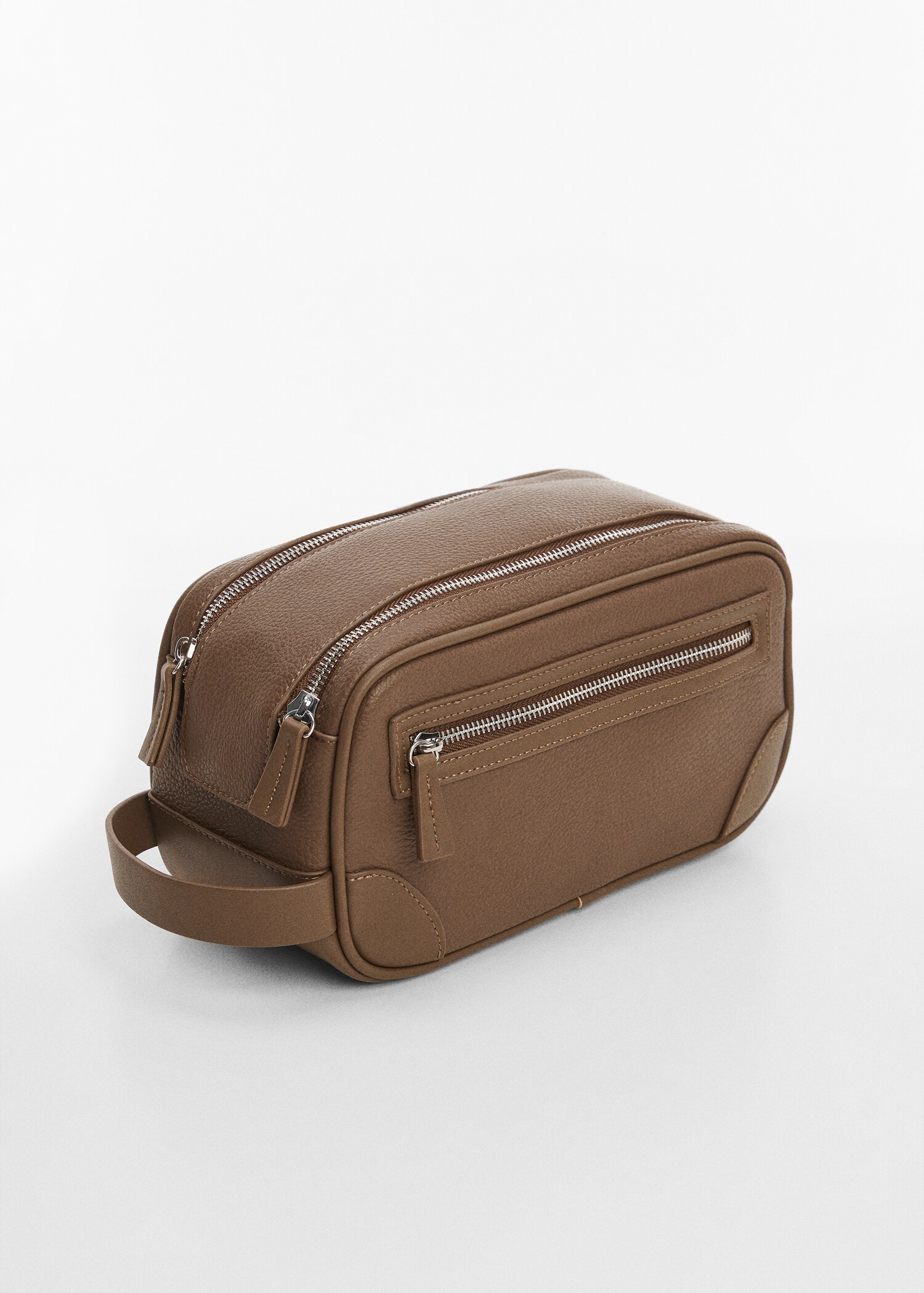 Trousse cuir foulé zip - Plan moyen