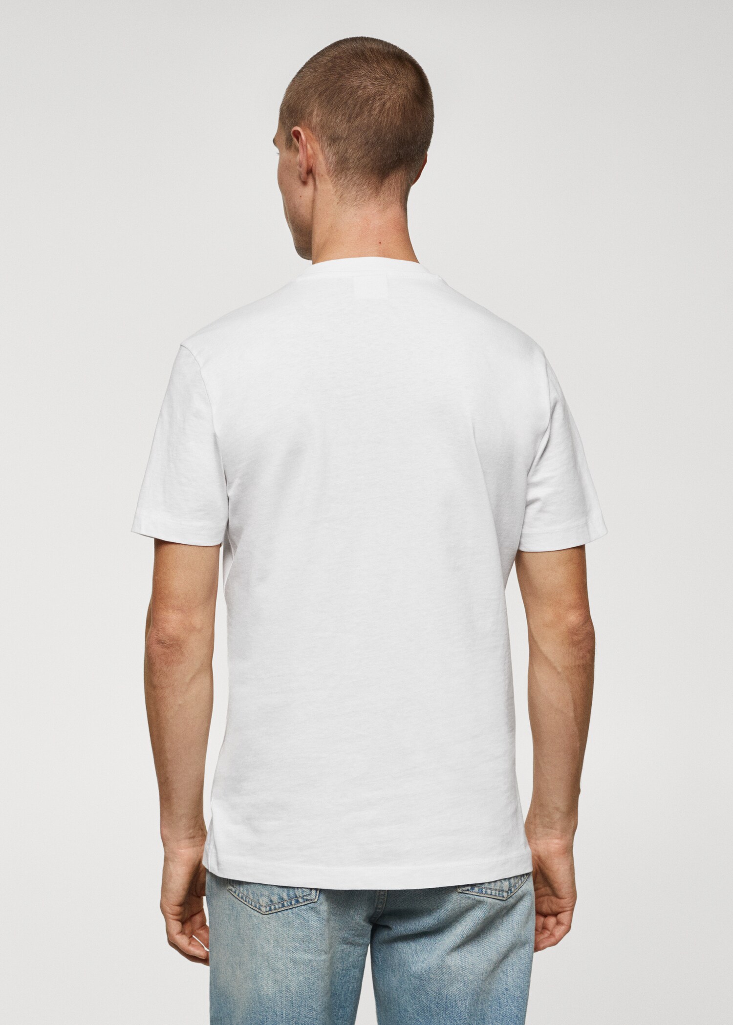 T-shirt basique coton col V - Verso de l’article