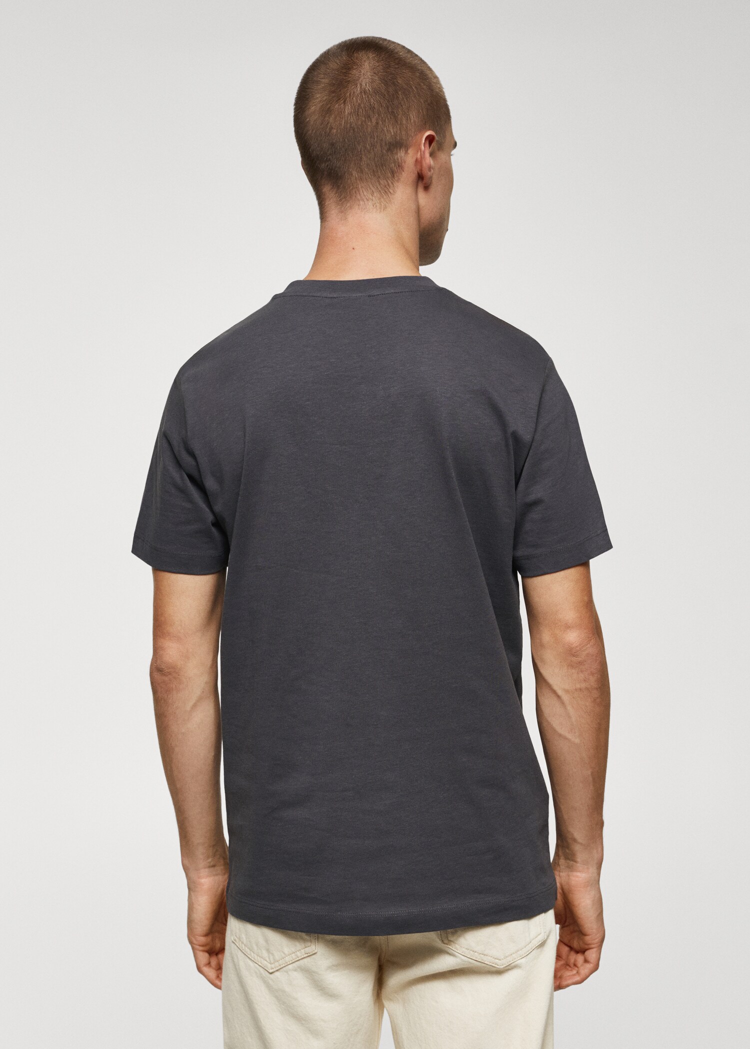 T-shirt basique coton col V - Verso de l’article