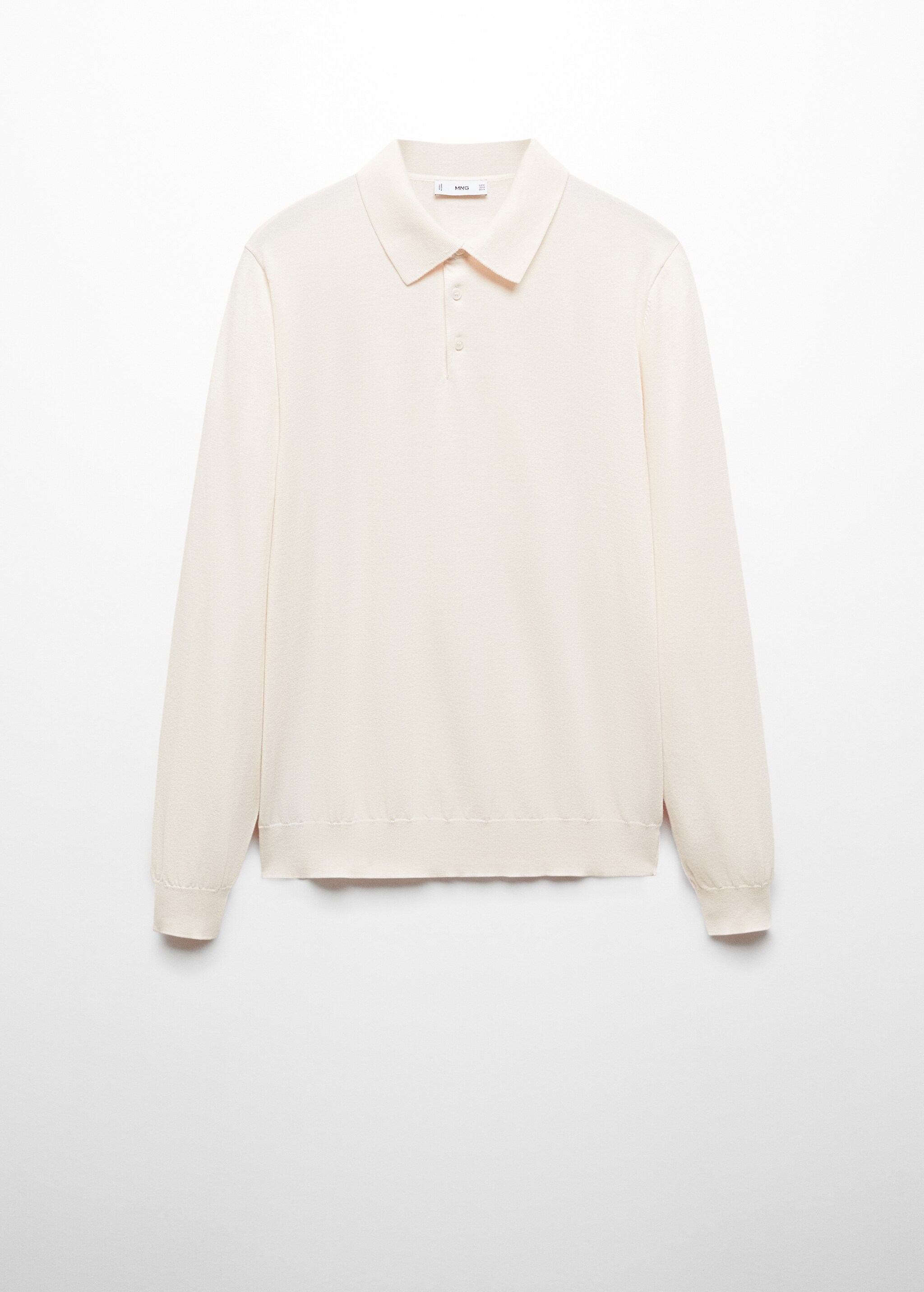 Bluză polo din tricot de bumbac cu mânecă lungă - Articol fără model