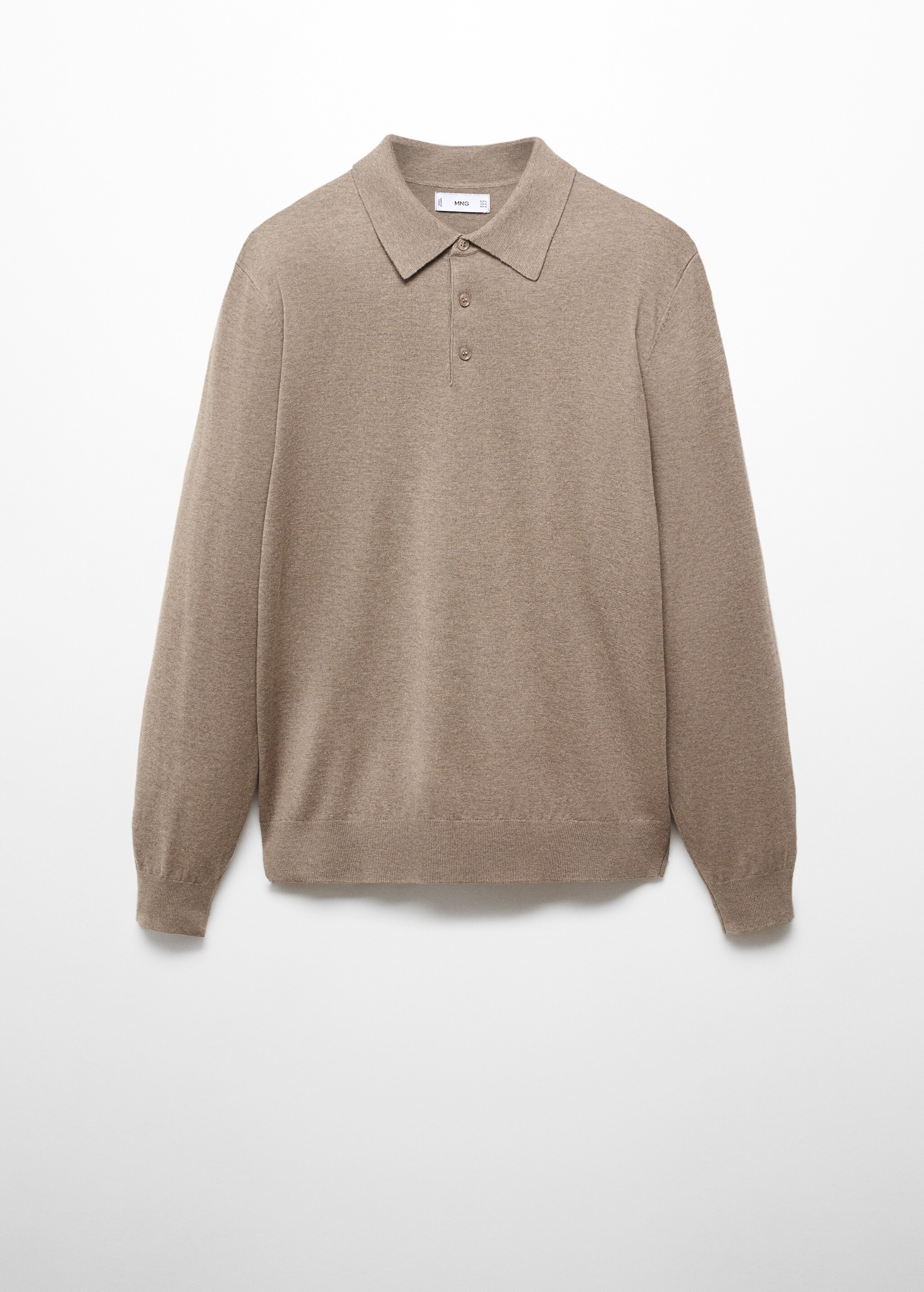 Langärmliges Strick-Poloshirt aus Baumwolle - Artikel ohne Model