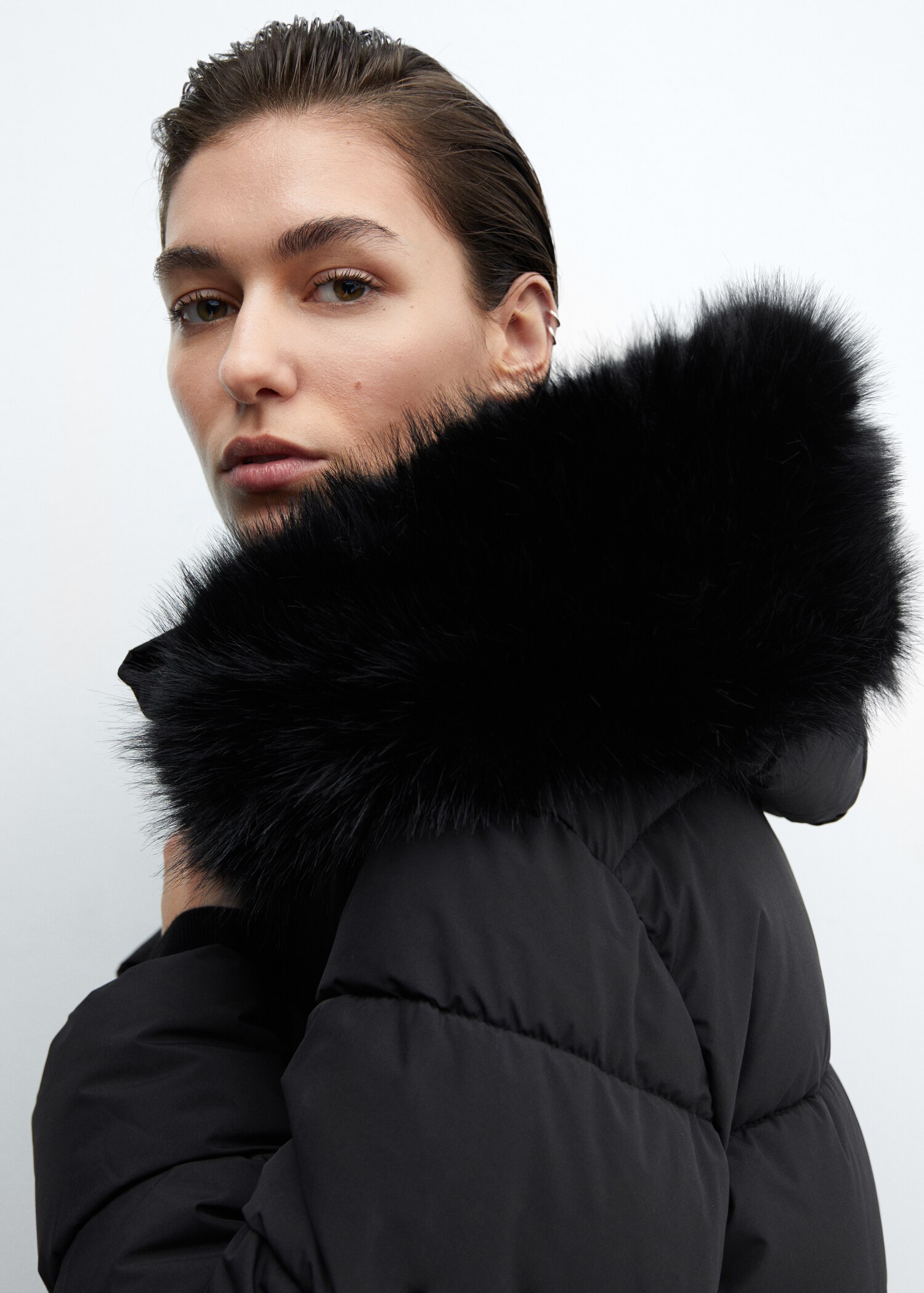 Anorak matelassé capuche imitation fourrure - Détail de l'article 1