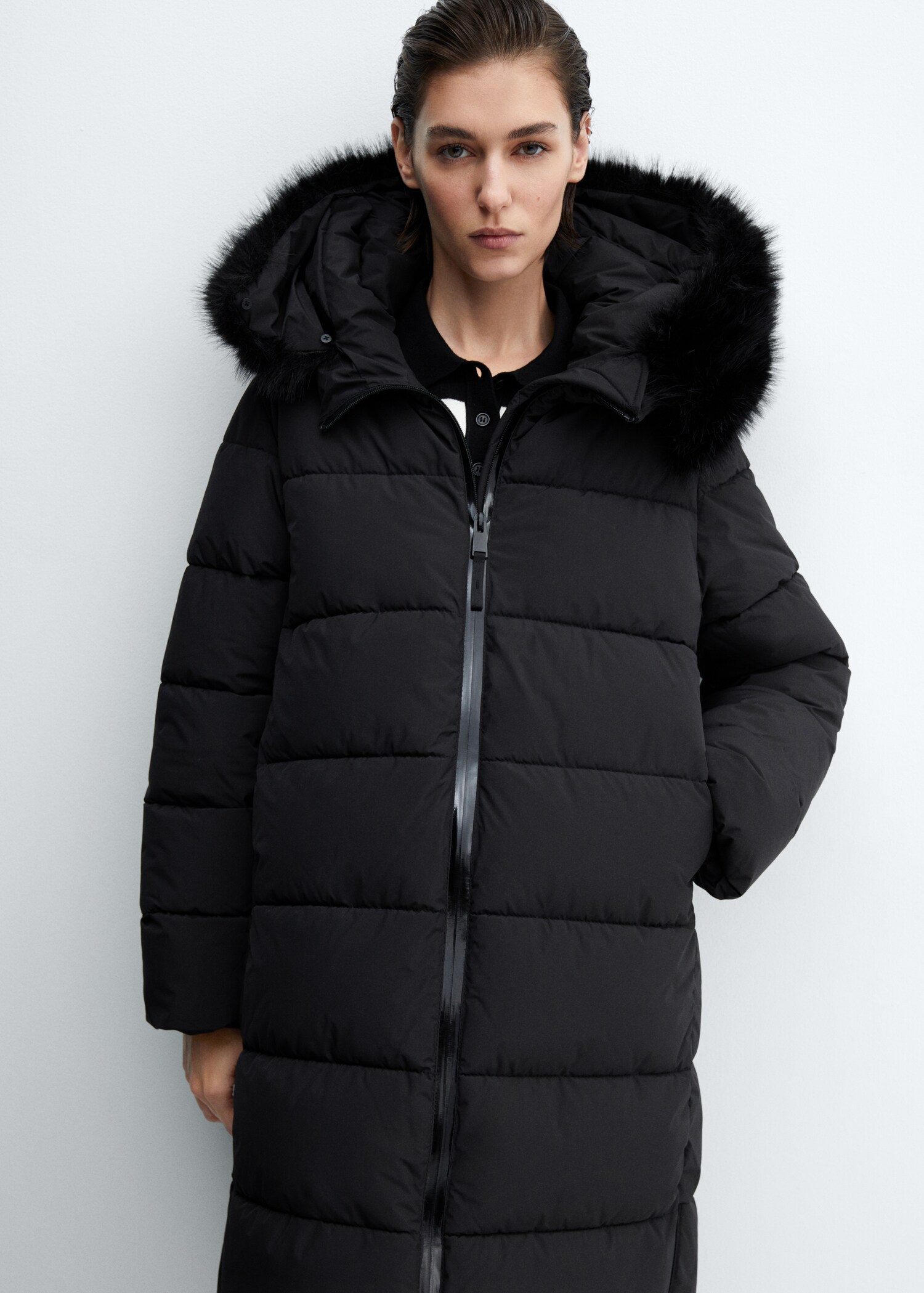 Anorak matelassé capuche imitation fourrure - Détail de l'article 6