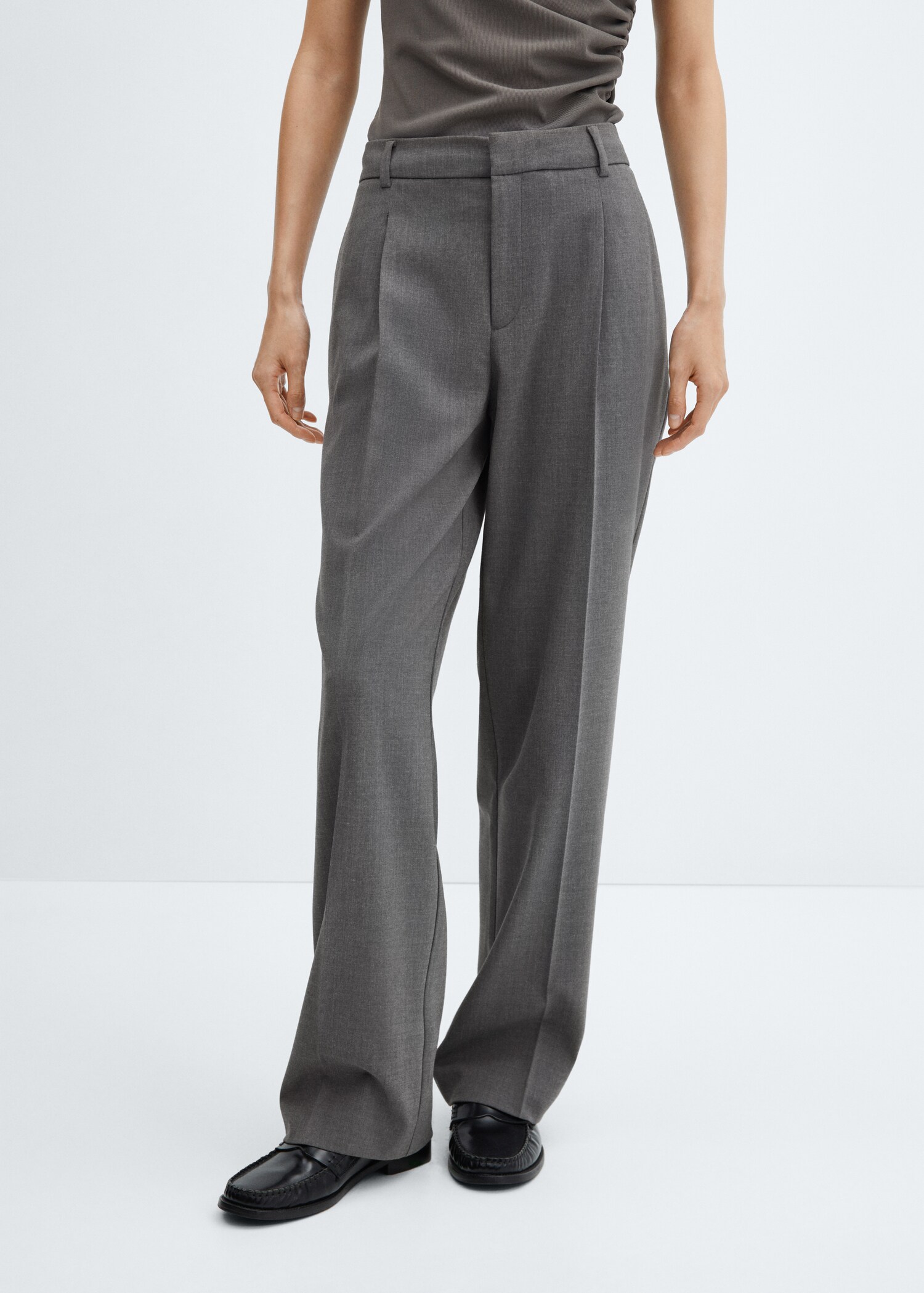 Flecked straight pants - Medium plane