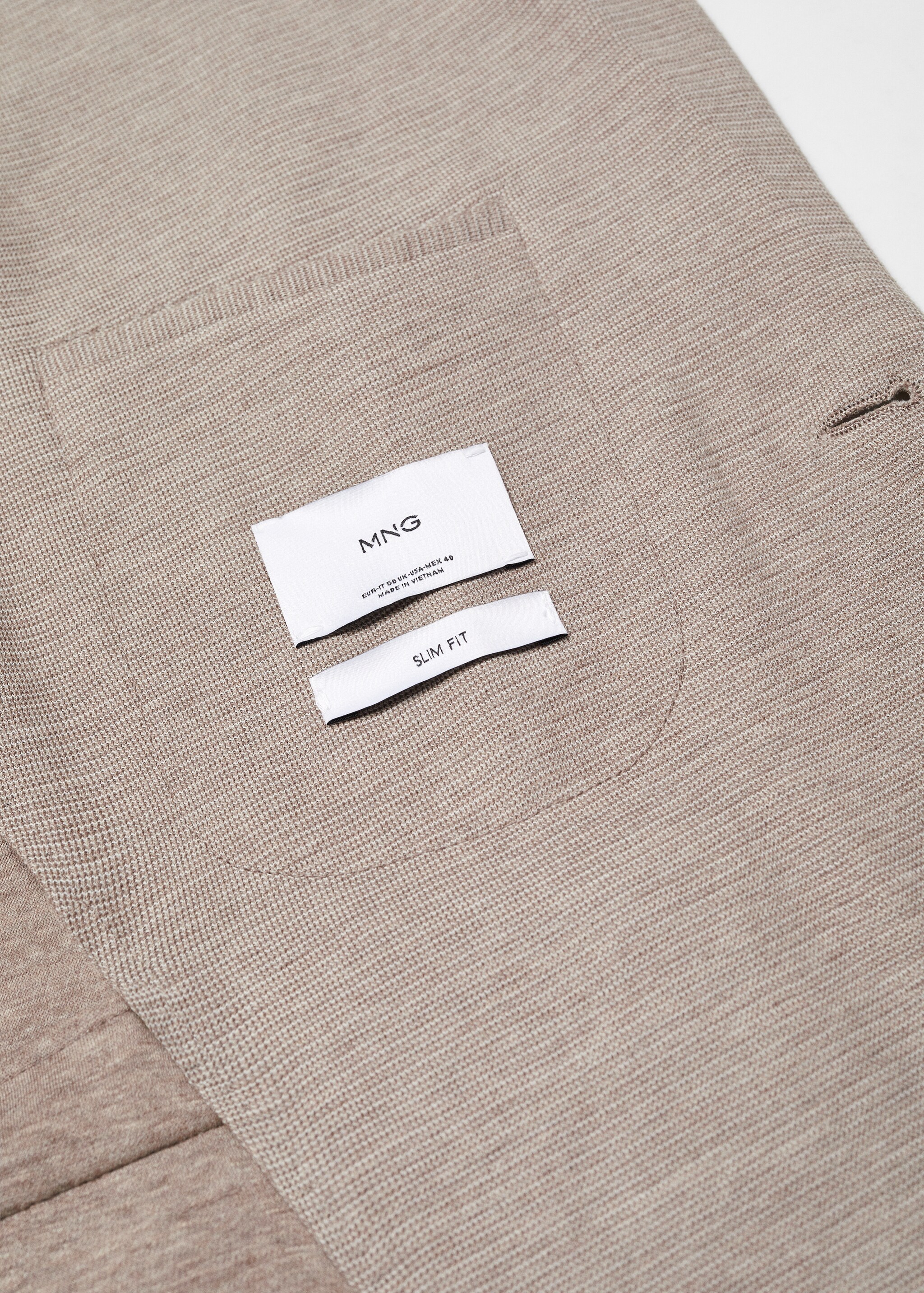 Структурный пиджак slim fit из хлопка - Деталь изделия 8