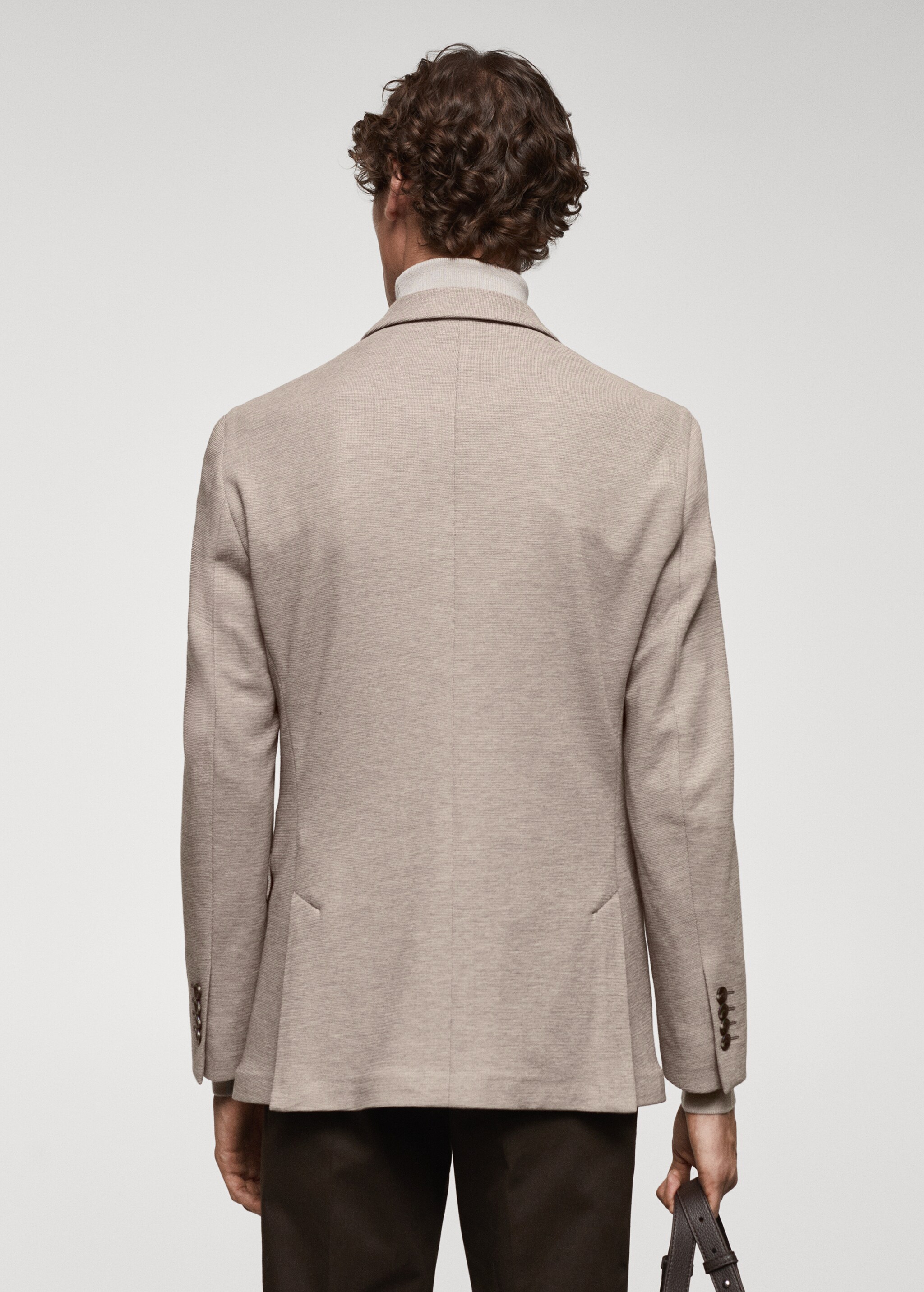 Структурный пиджак slim fit из хлопка - Обратная сторона изделия