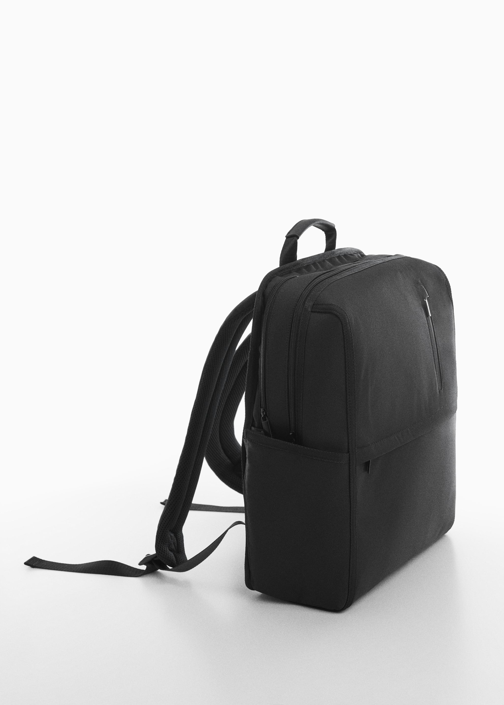 Backpack with leather-effect details - Medium plane