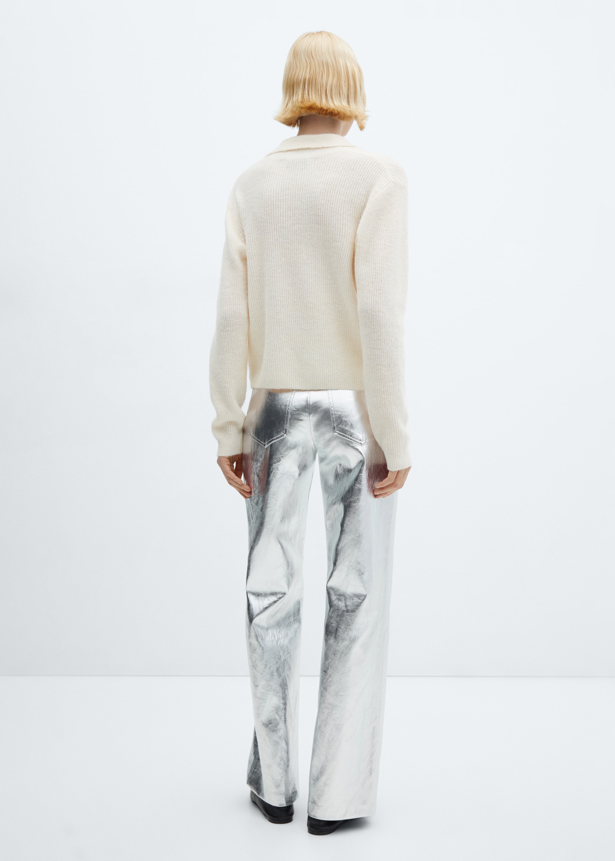 Metalised wideleg trousers - Reverse of the article