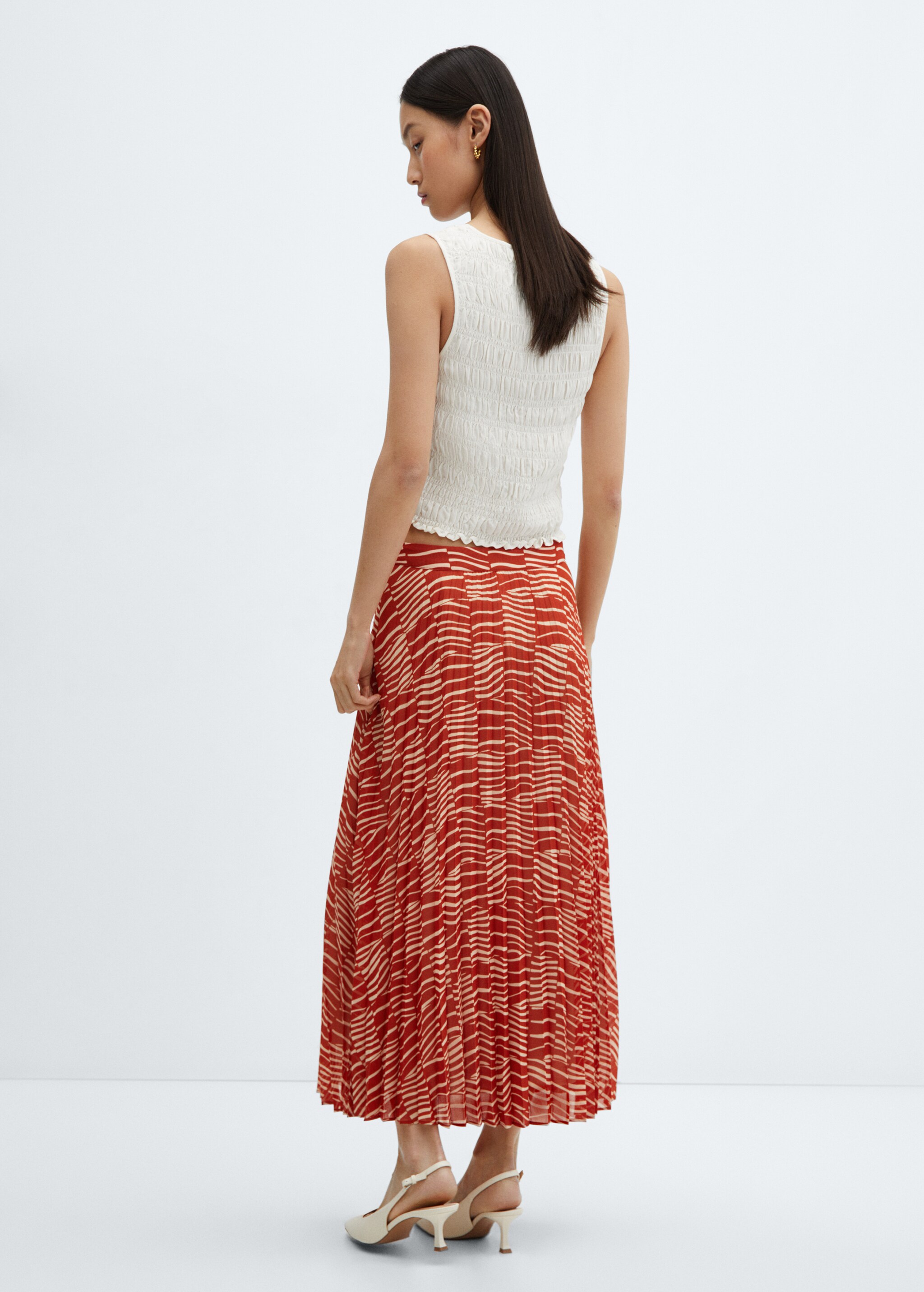 Printed pleated skirt - Reverse of the article