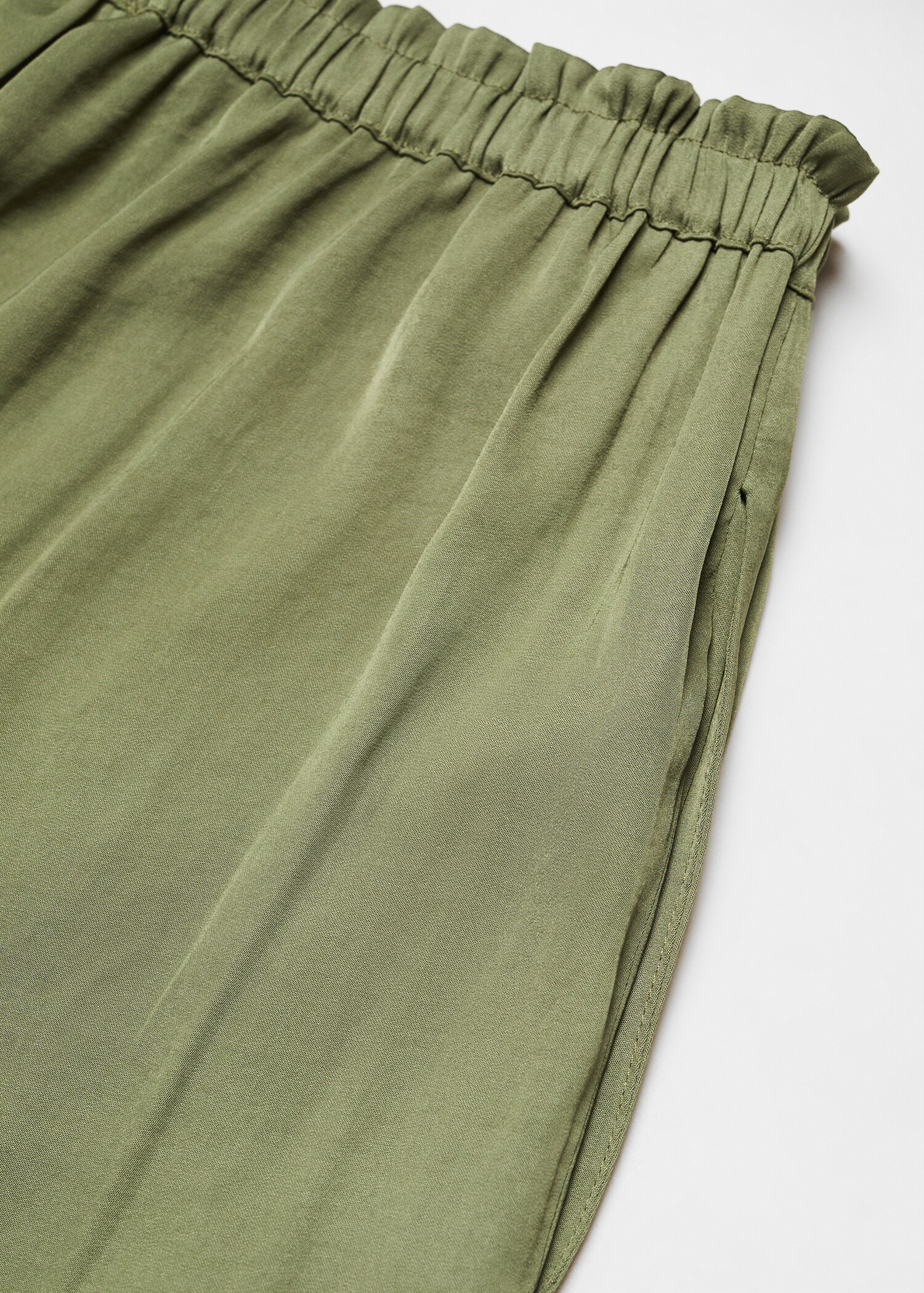 Satin trousers with elastic waist - Details of the article 8