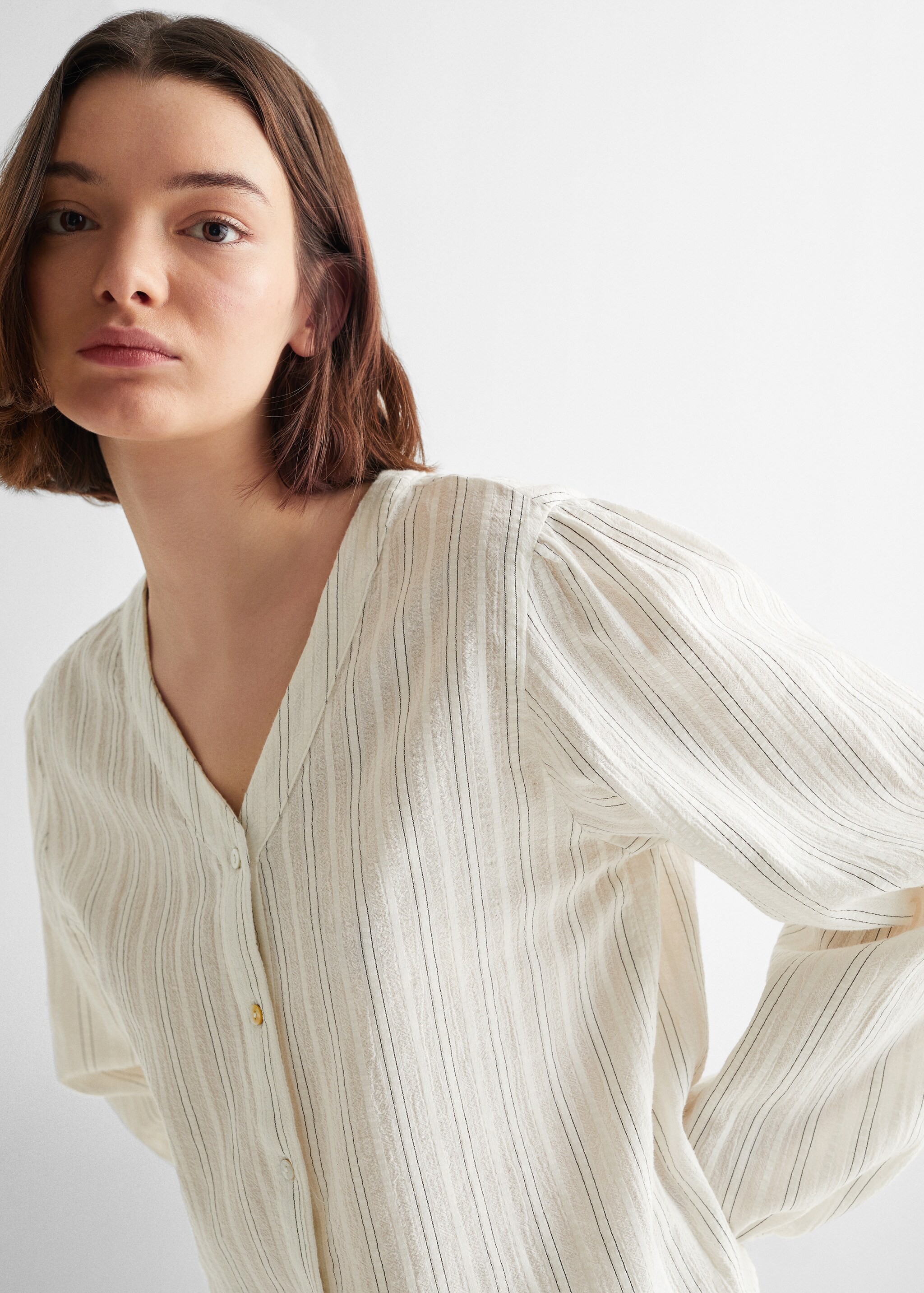 Striped cotton blouse - Details of the article 1