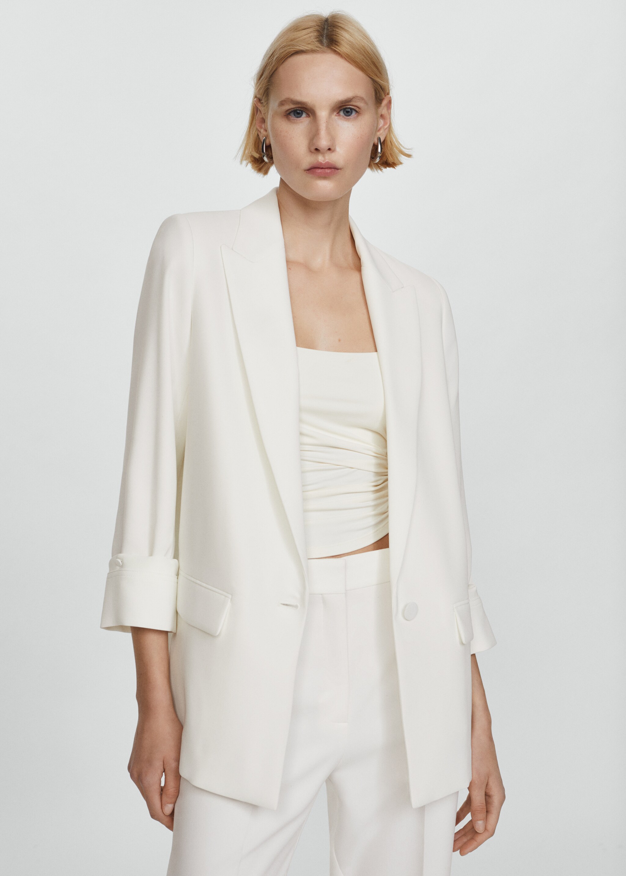 Tailored jacket with turn-down sleeves  - Medium plane