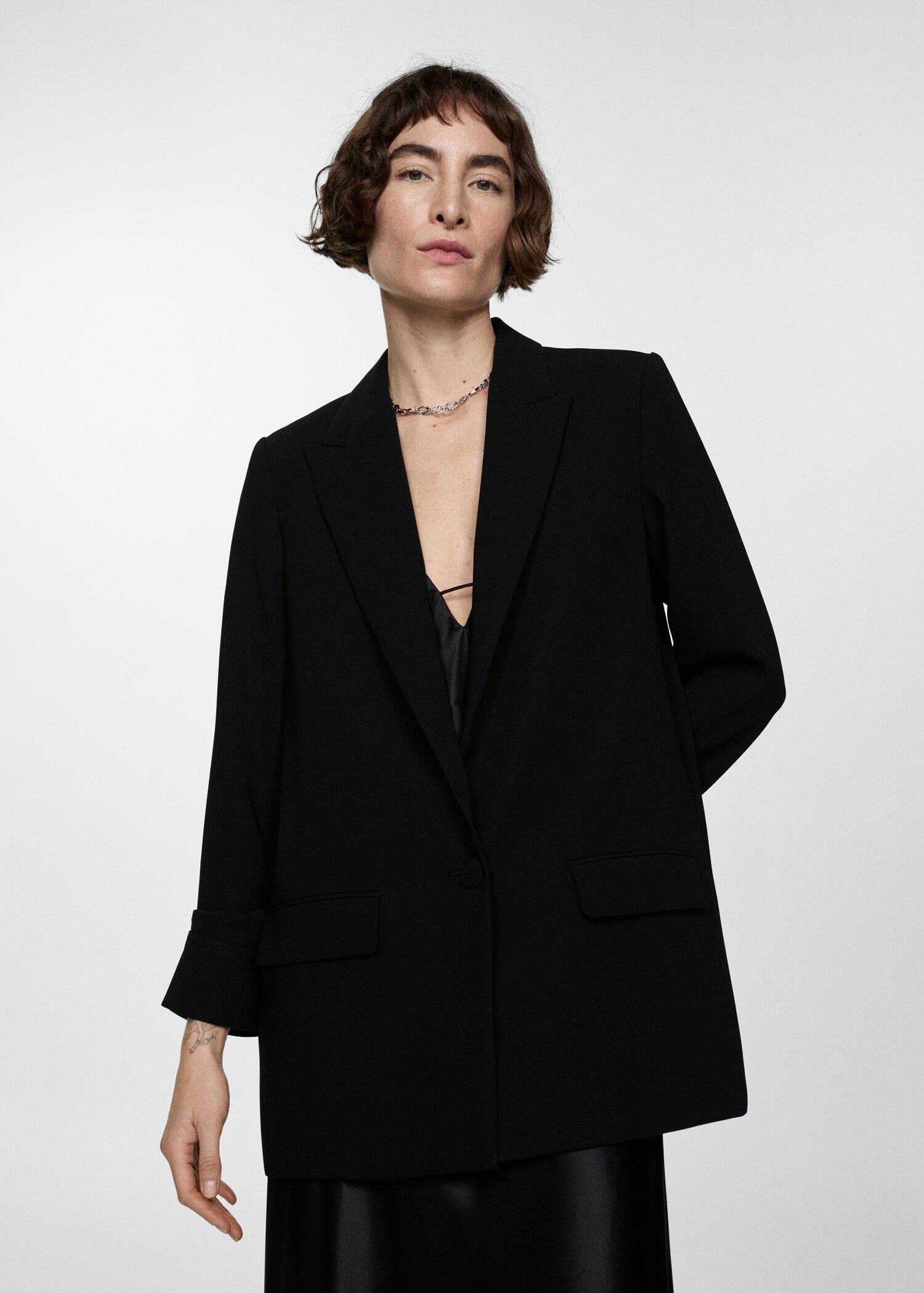 Tailored jacket with turn-down sleeves  - Medium plane