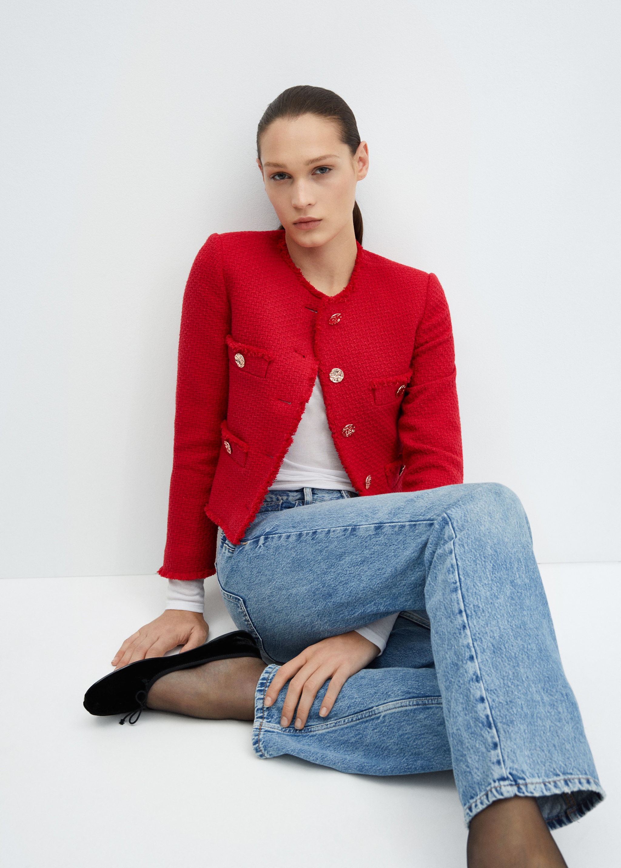 Tweed jacket with metal buttons MANGO Syria - Main Image