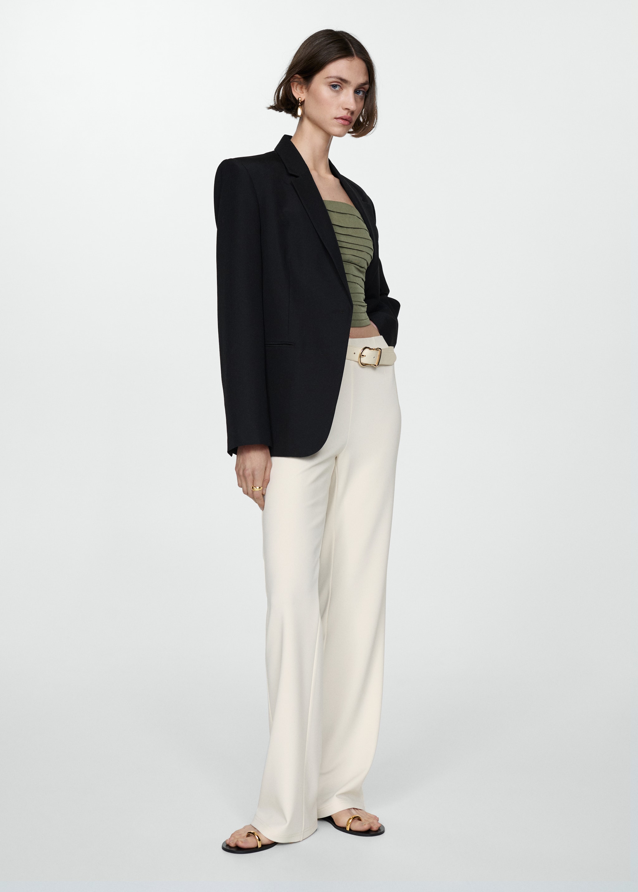 Straight knitted trousers - Details of the article 2