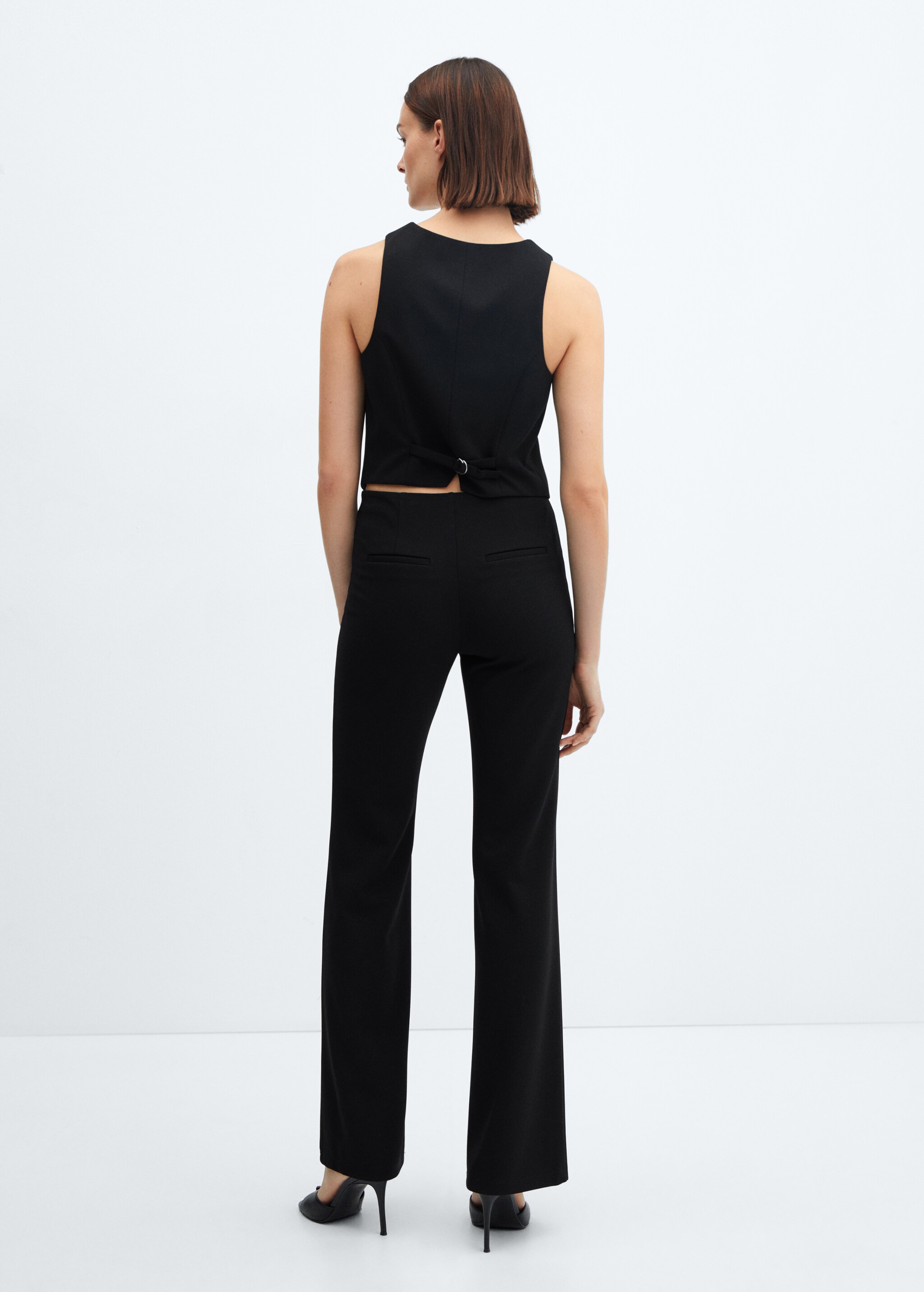 High-waist straight trousers - Reverse of the article