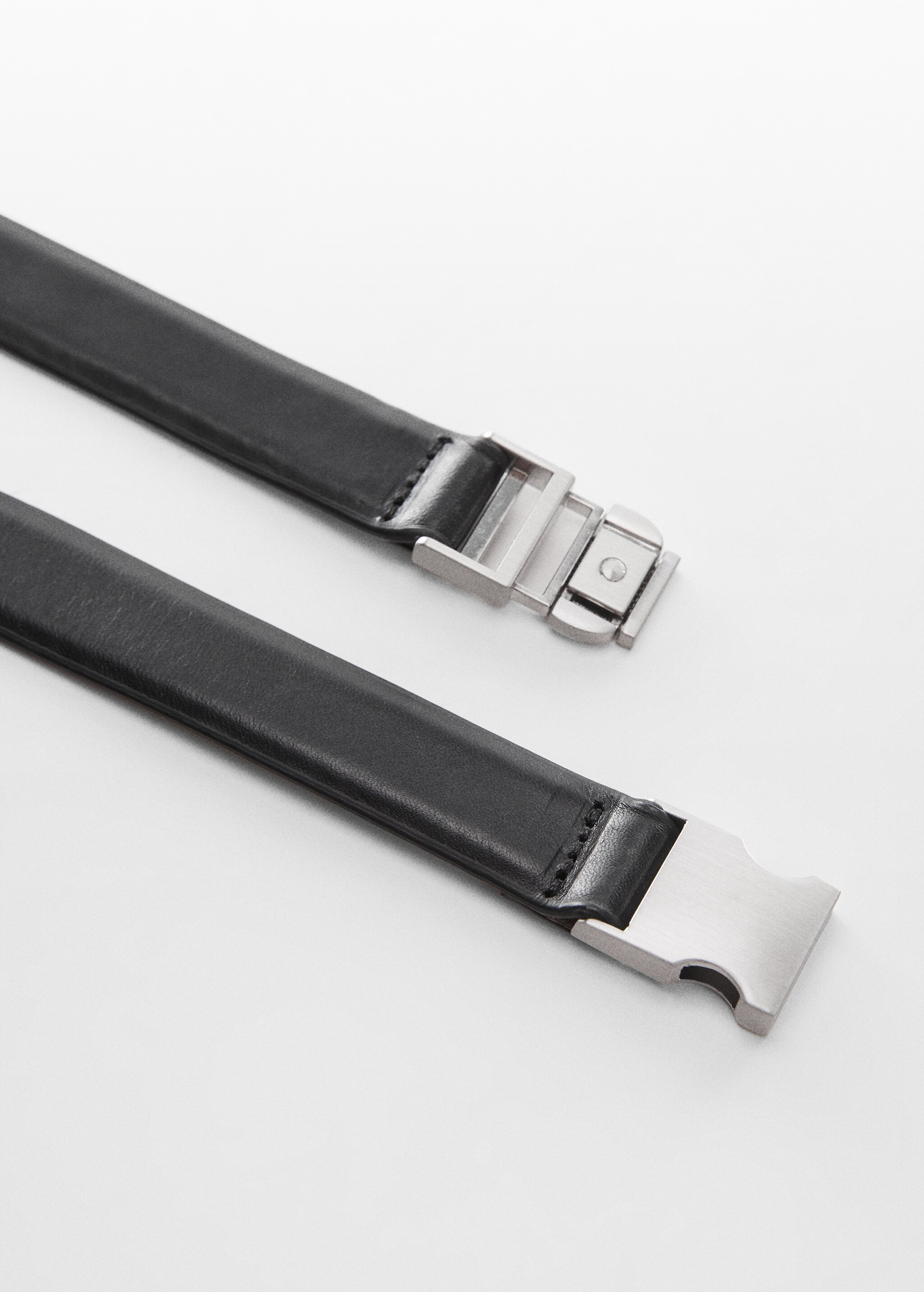 Metal fastening leather belt - Medium plane