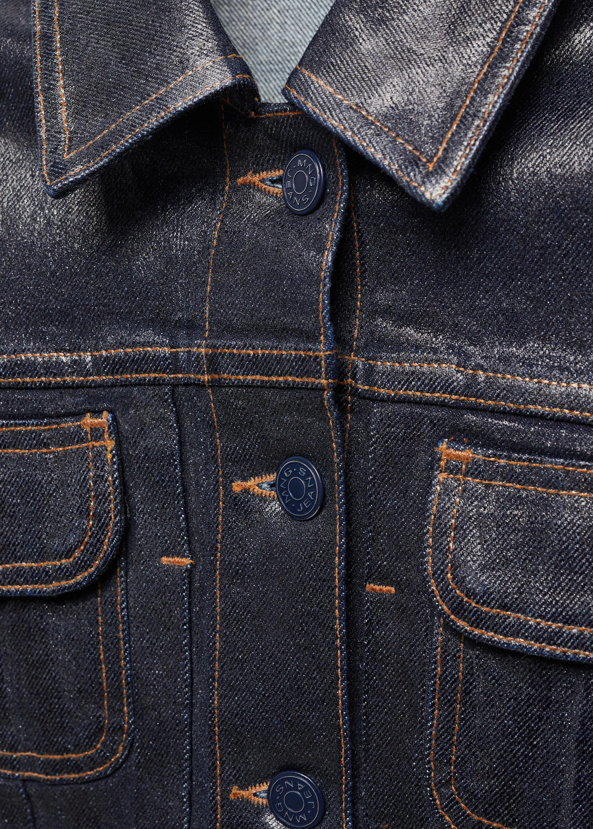 Foil structured denim jacket - Details of the article 8