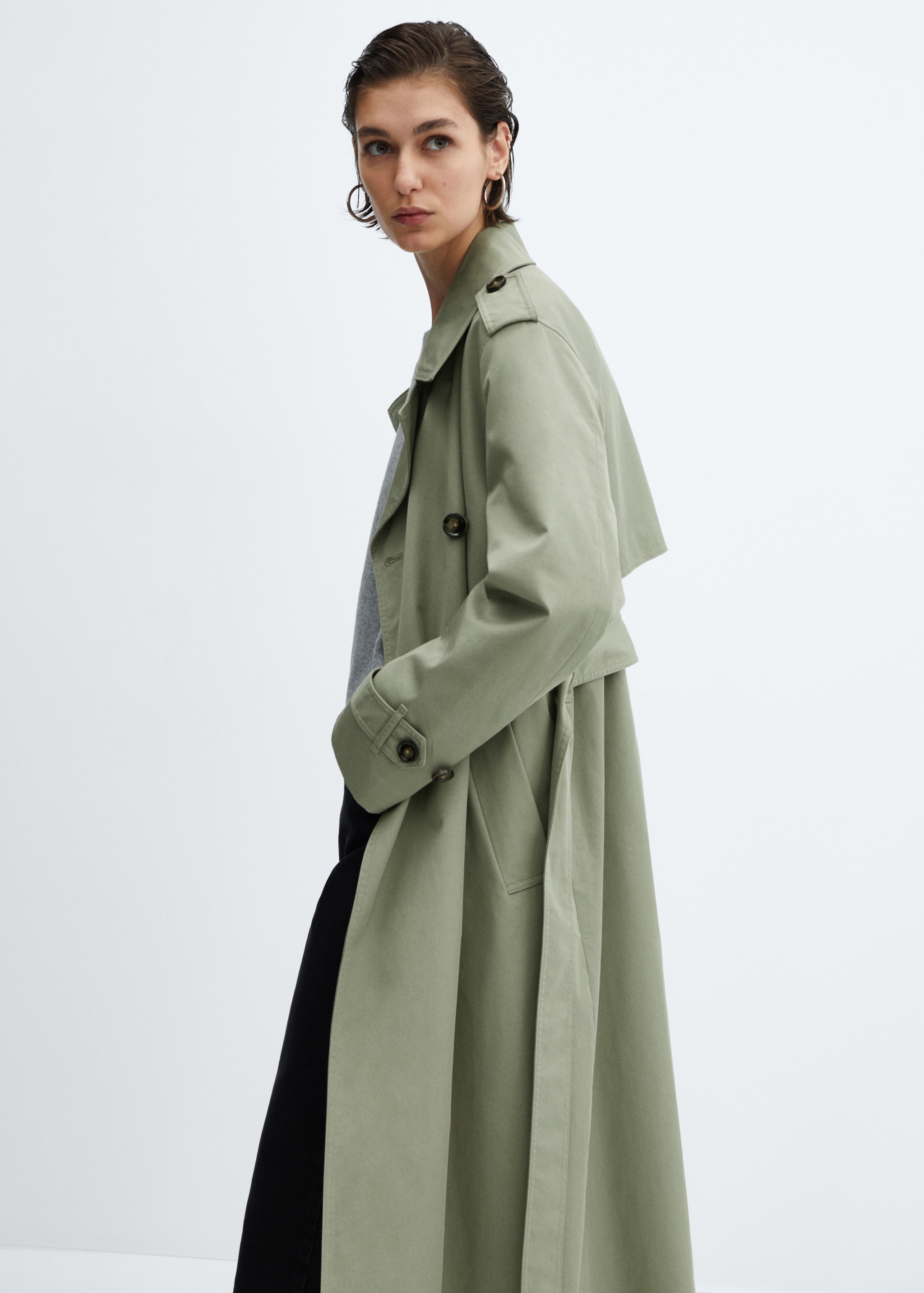 Double-breasted trench coat