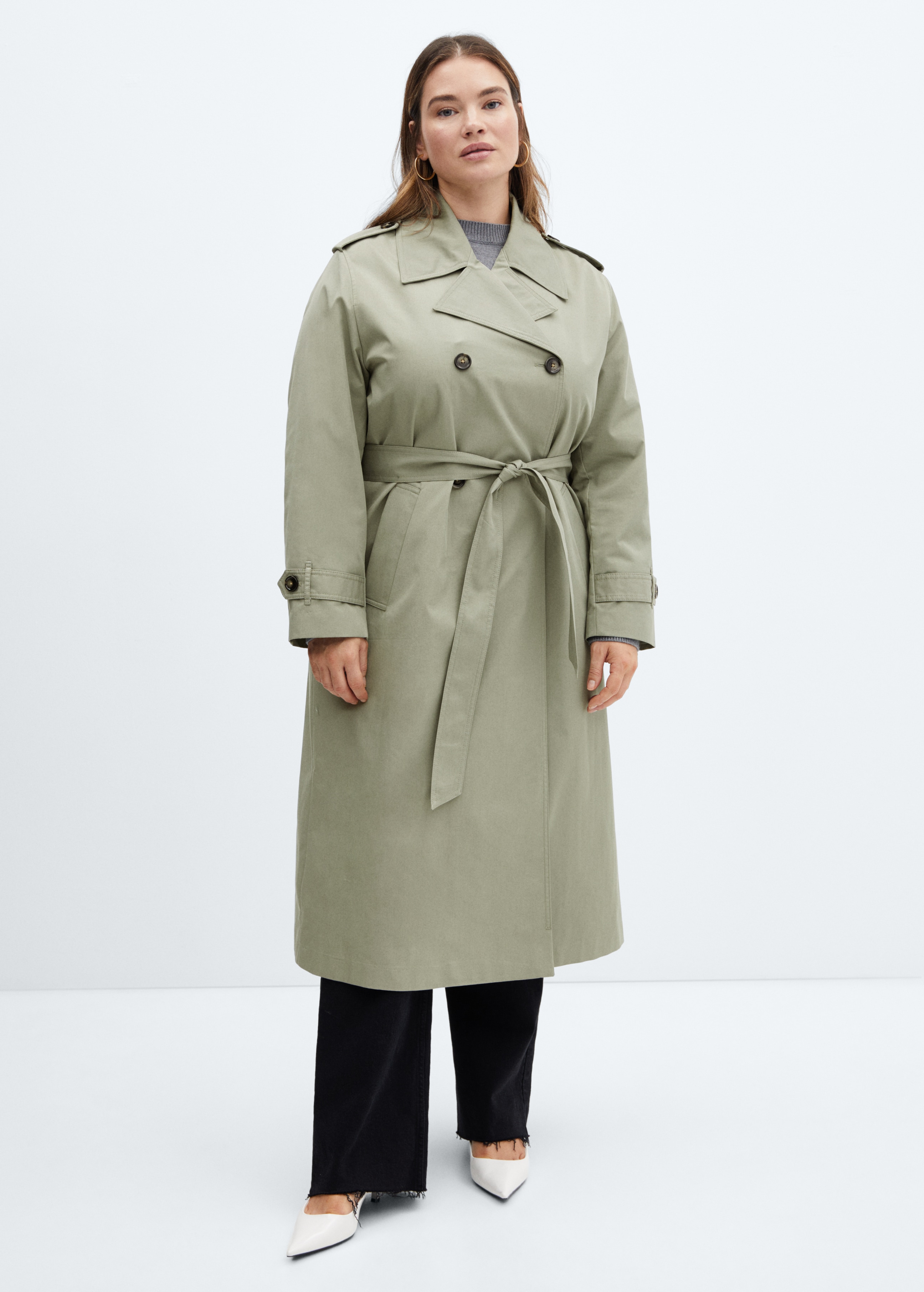 Double-button trench coat