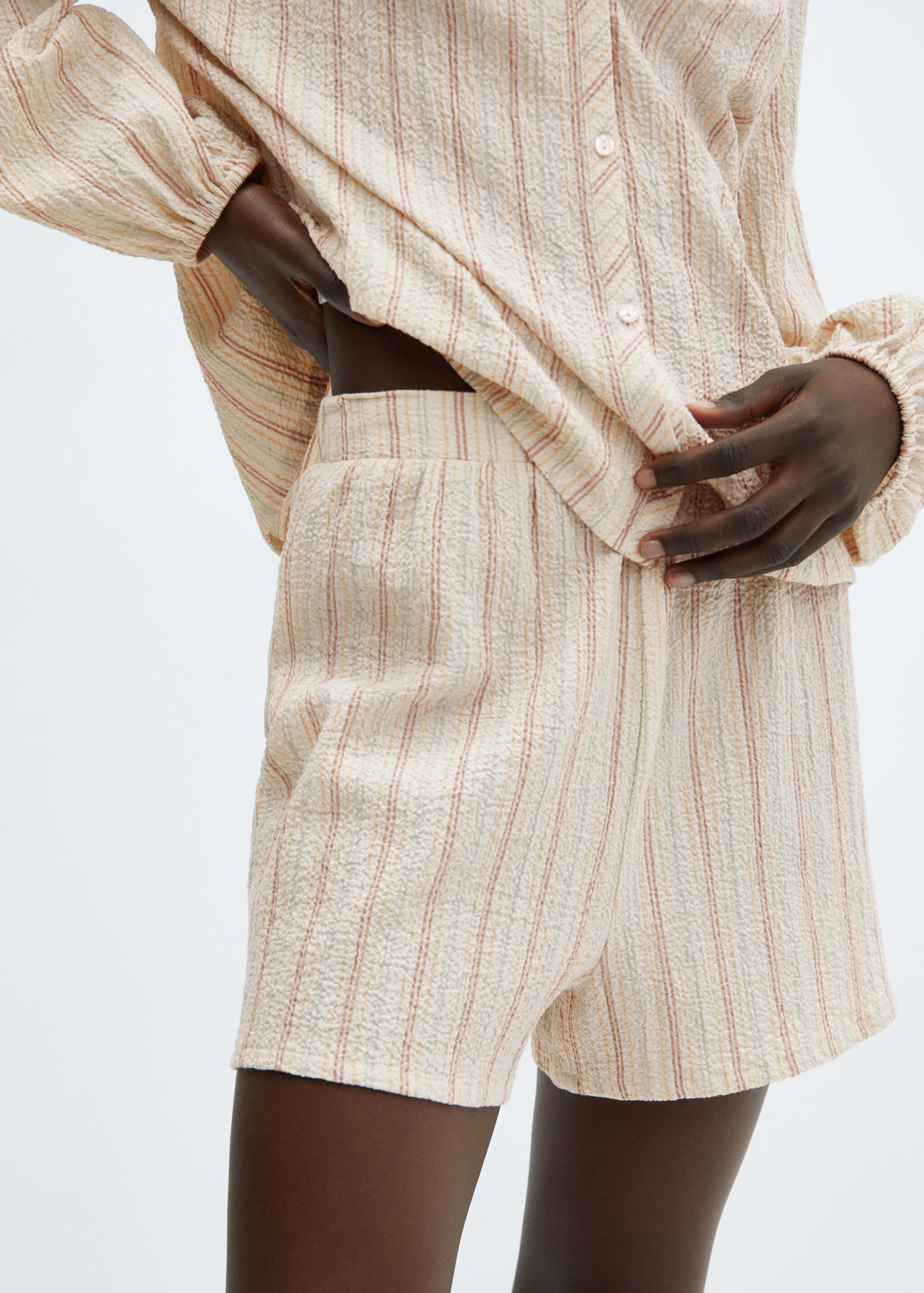 Two-piece textured cotton pyjamas - Details of the article 6