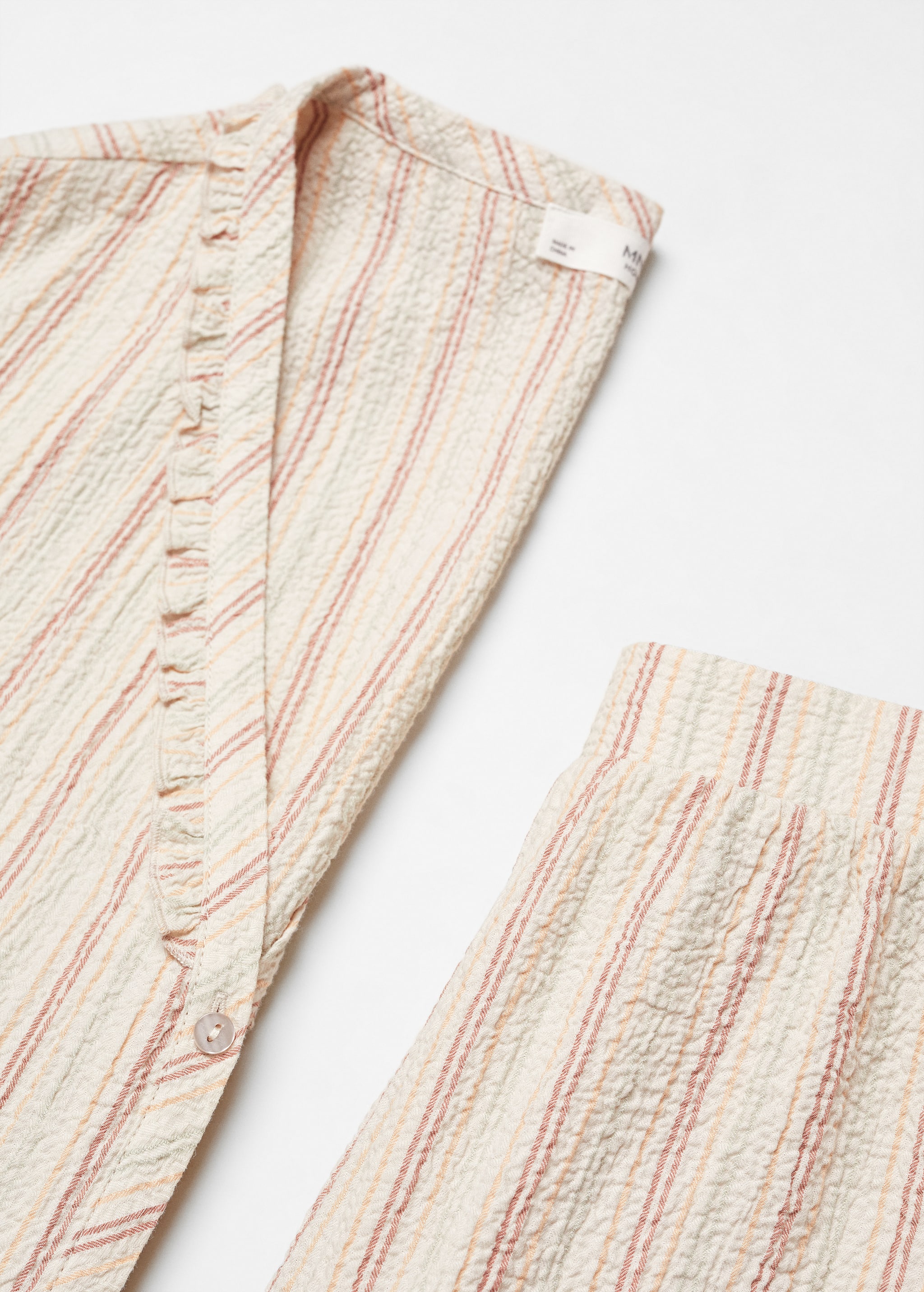 Two-piece textured cotton pyjamas - Details of the article 8