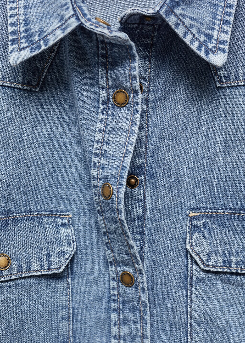 Chest-pocket denim shirt - Women | MANGO USA
