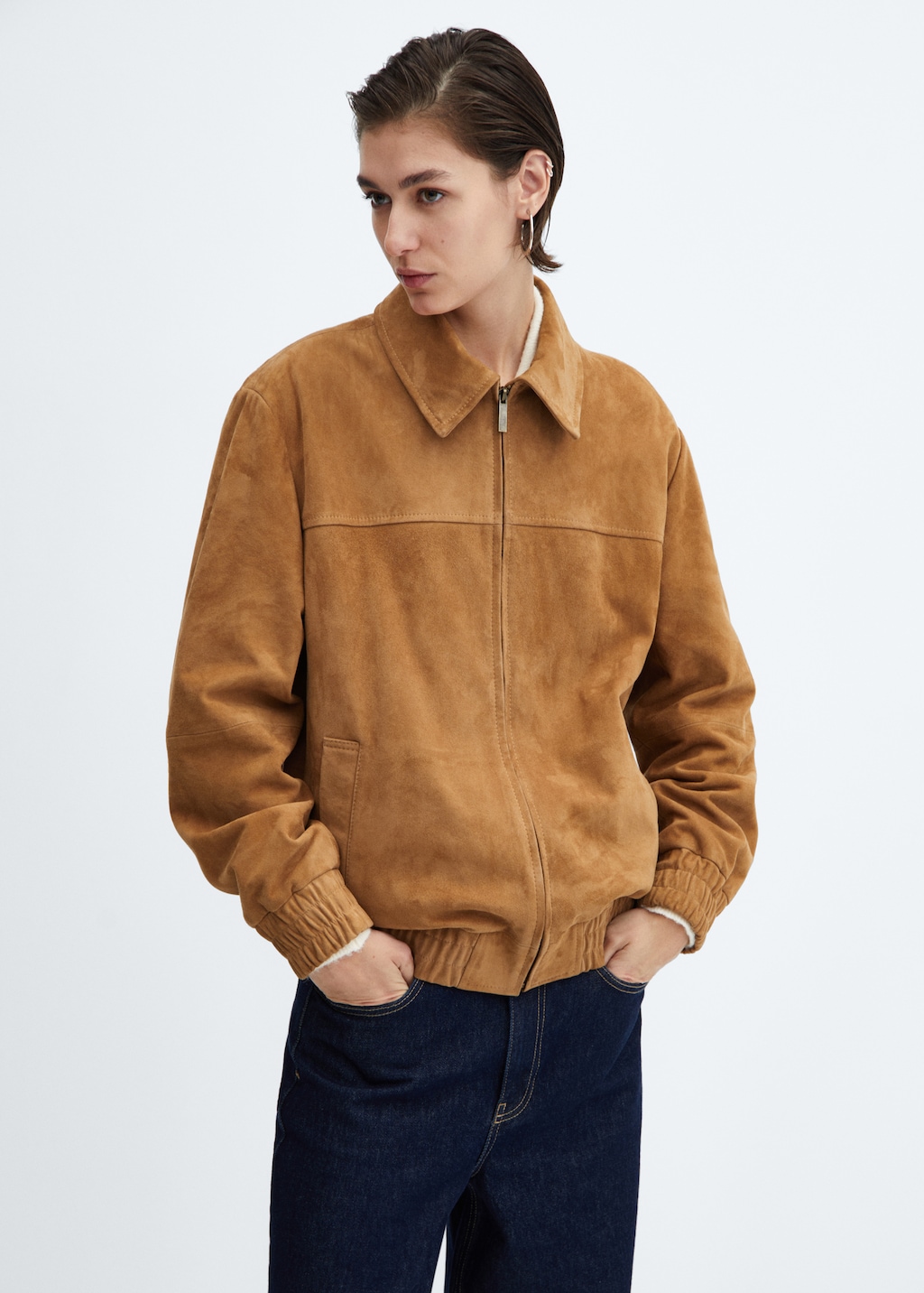 Leather bomber jacket - Women | MANGO Georgia Leather bomber jacket - Women | MANGO Georgia