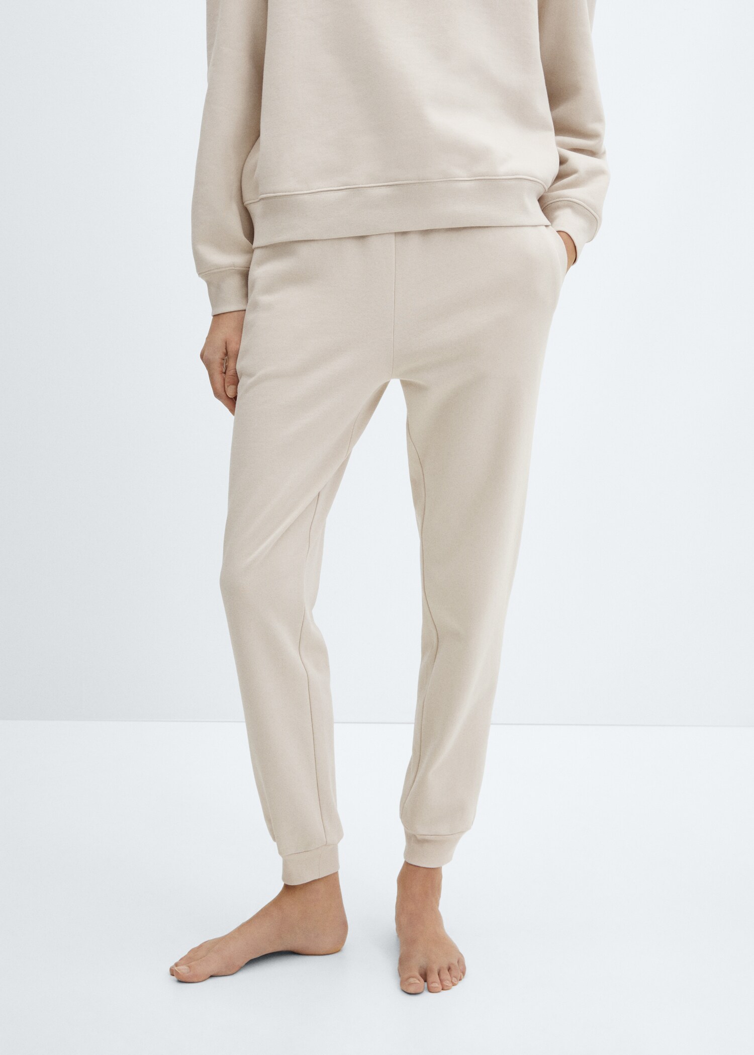Cotton jogger-style trousers - Medium plane
