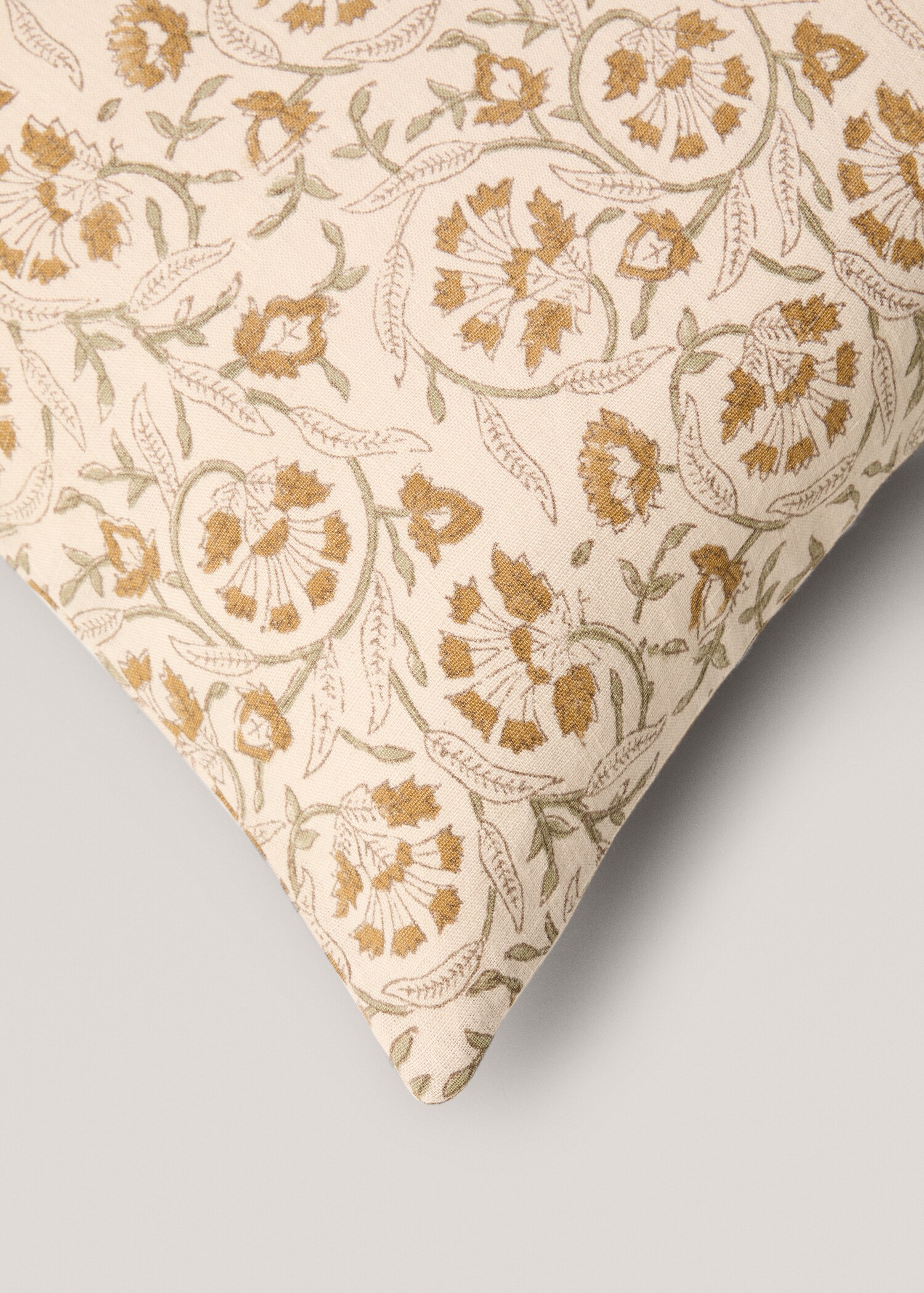 Floral embroidered cushion cover