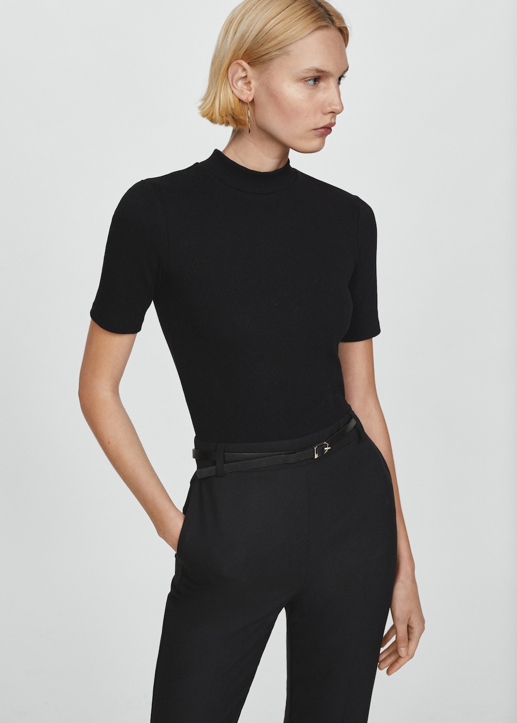 Mango ribbed knit jumpsuit sale
