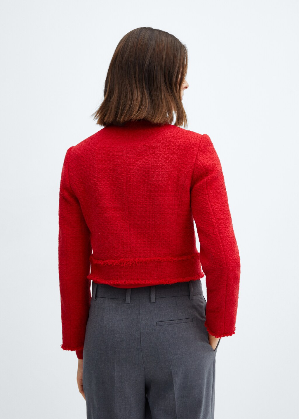 ★RAIVE★アイドル着用★Button Tweed Jacket★関税込み★ 日本製／定番スーツ】トリアセテート混ノーカラージャケット