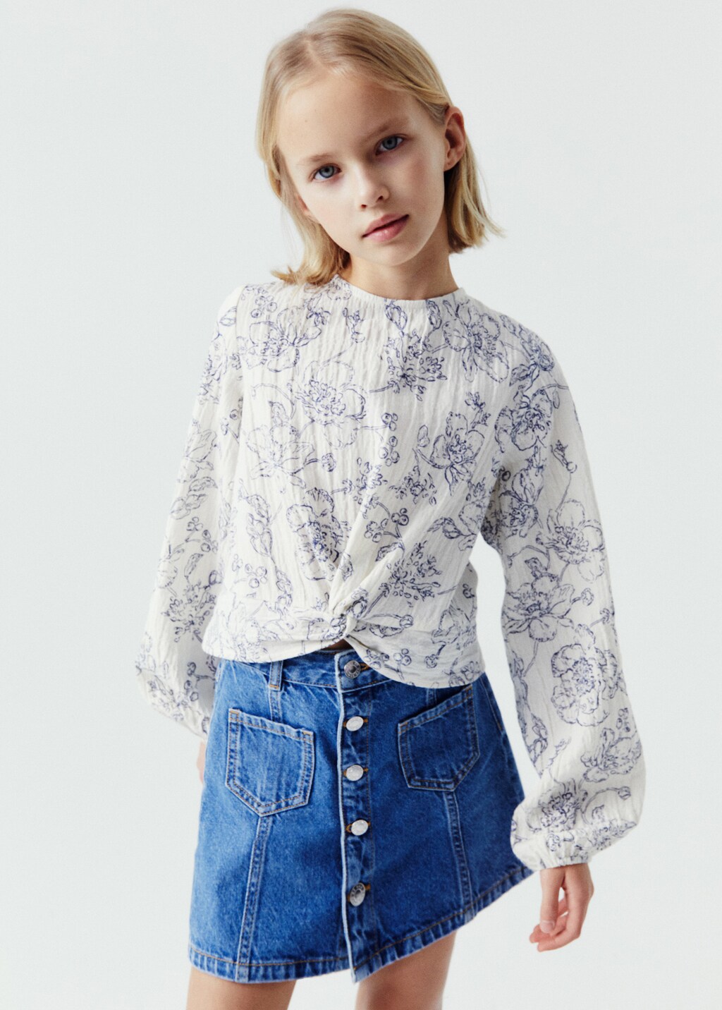 Buttoned denim skirt - Kids MANGO Philippines