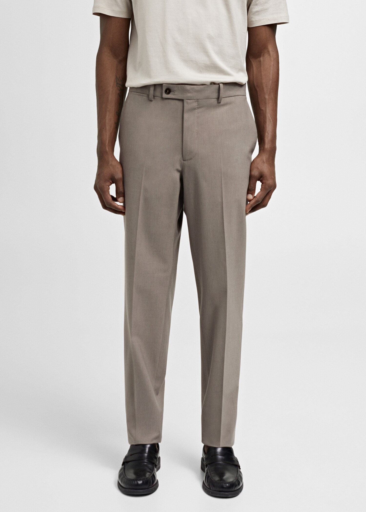 Pantaloni completo slim fit fresco di lana - Piano medio